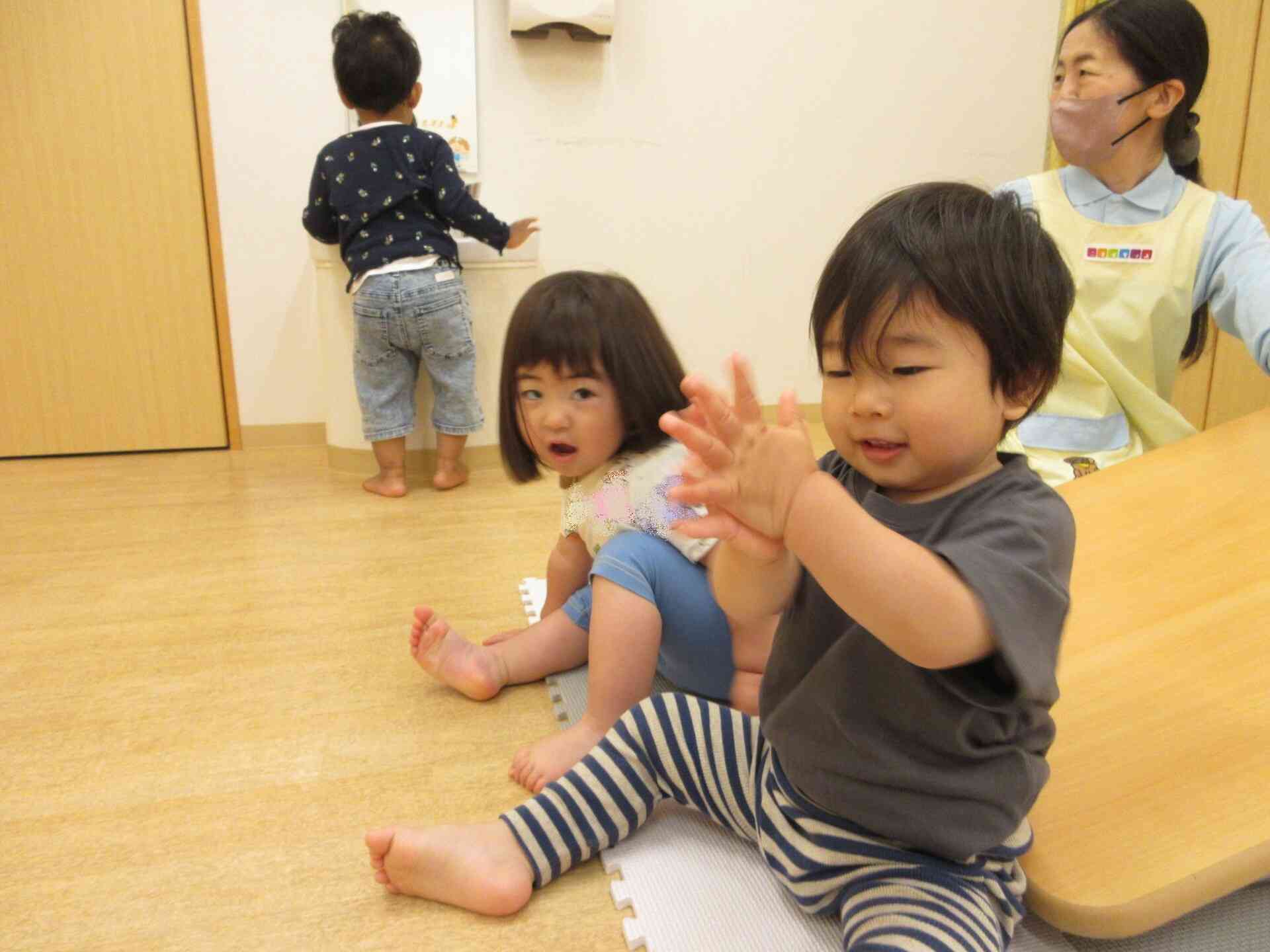 すべり台…しゅ～！！　「できた～！！」