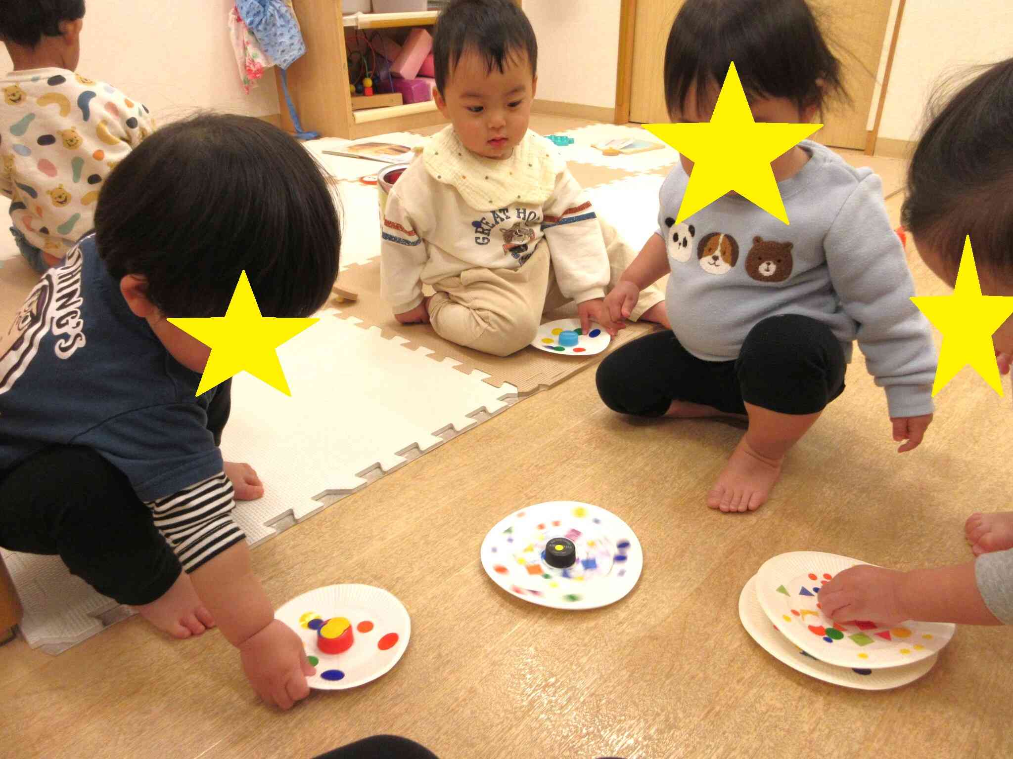 お手製のコマで遊んだよ♡