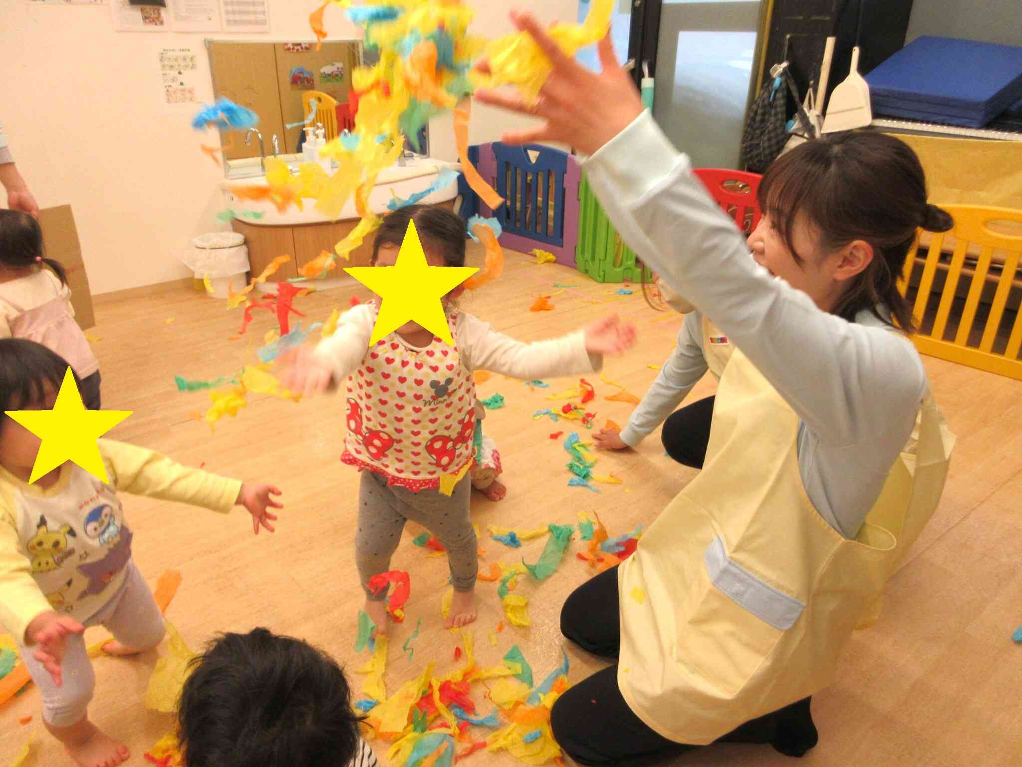 お花紙遊び♪