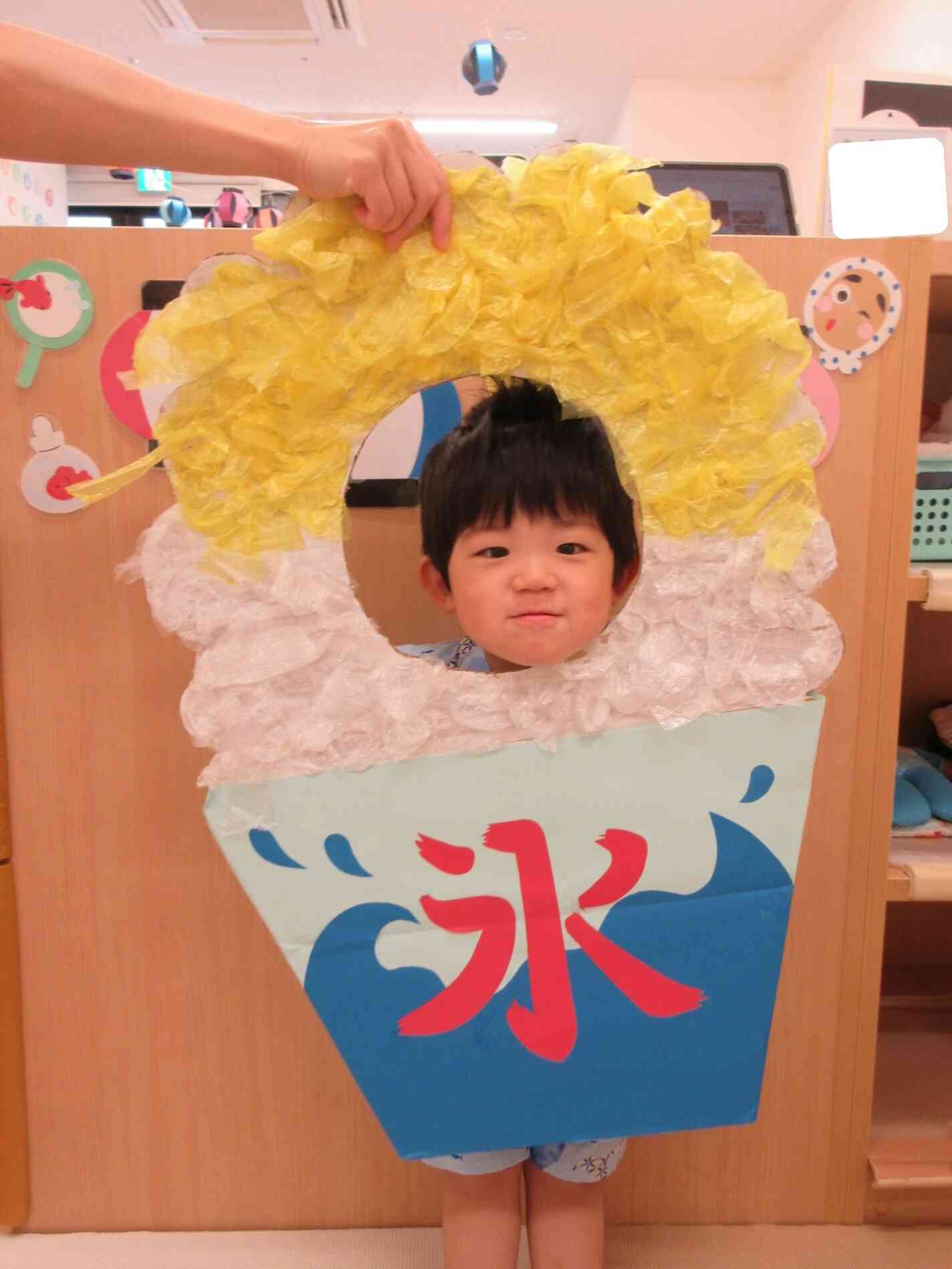 かき氷の顏はめパネルもやったよ！