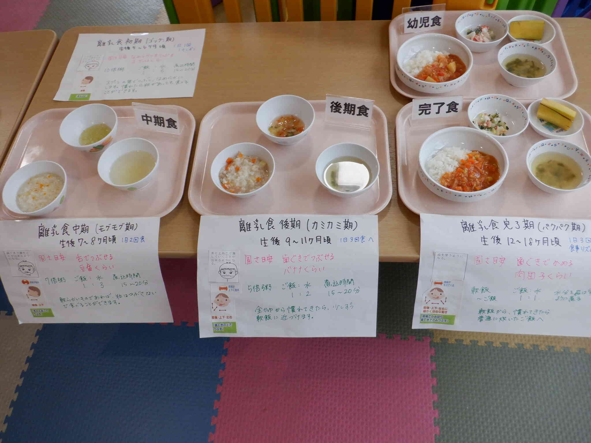 子育て広場給食試食会（中期食・後期食・完了期・幼児食）