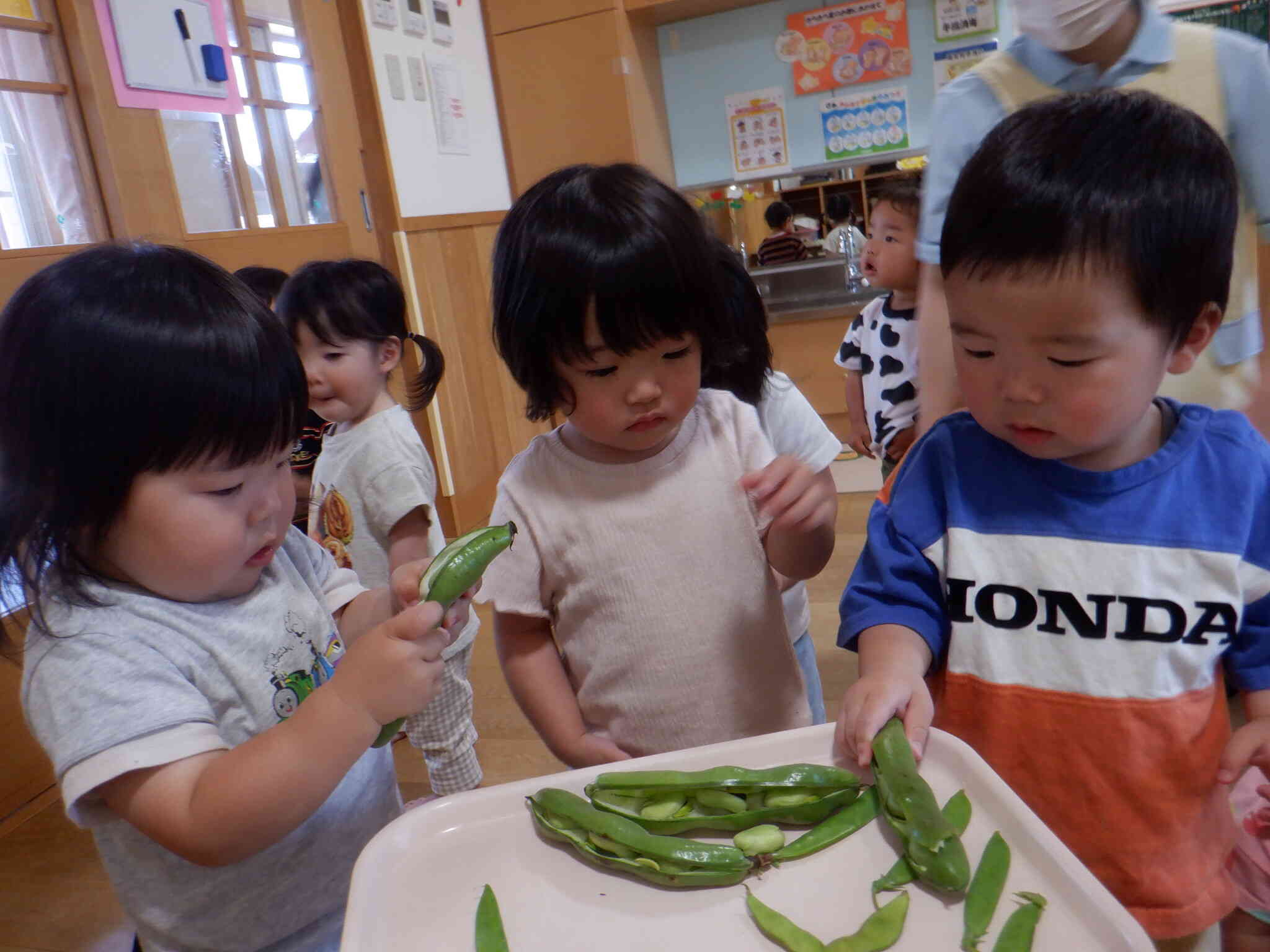みんなでそらまめを作ったよ☆