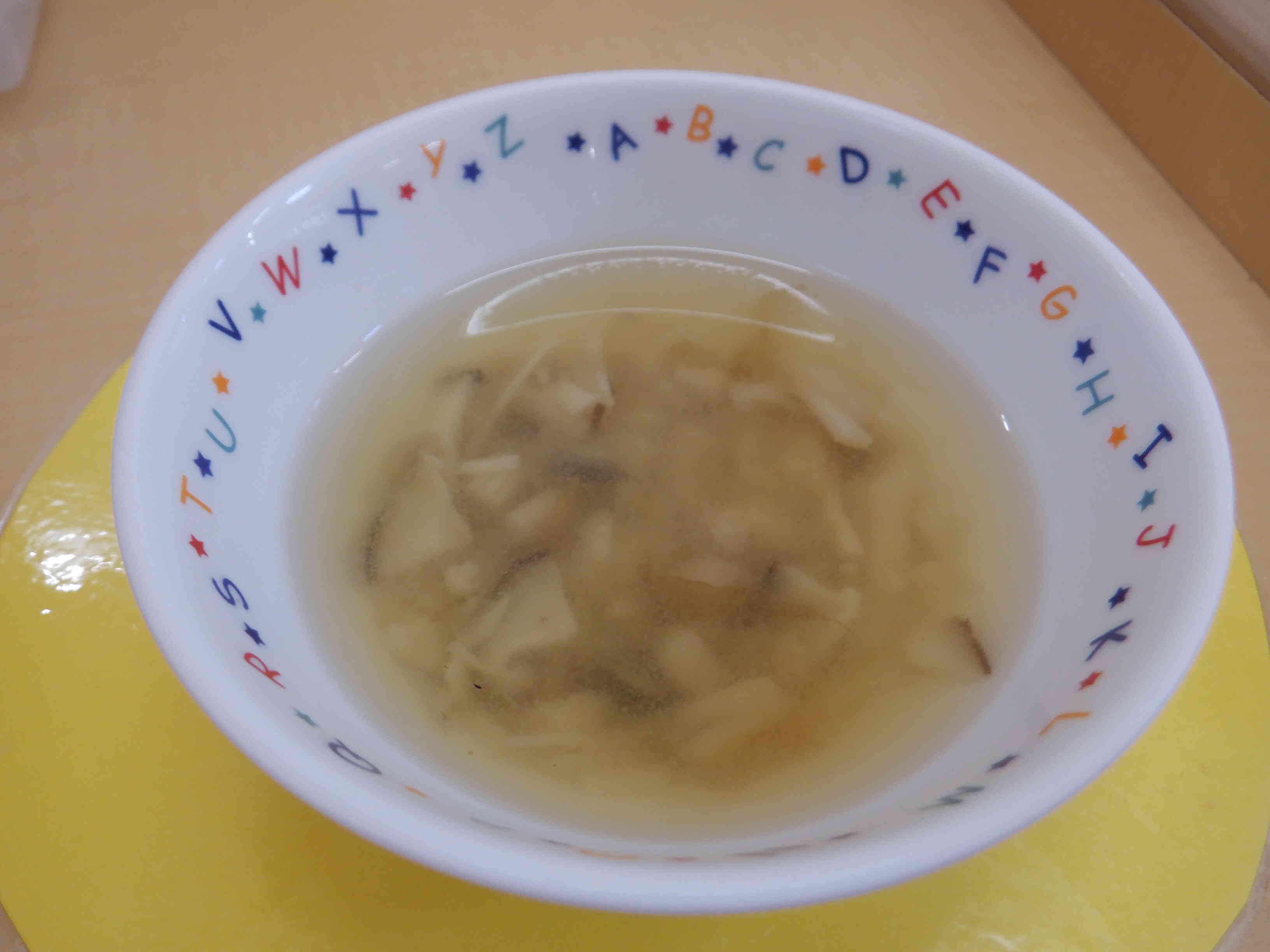 食育　きのこのおみそ汁