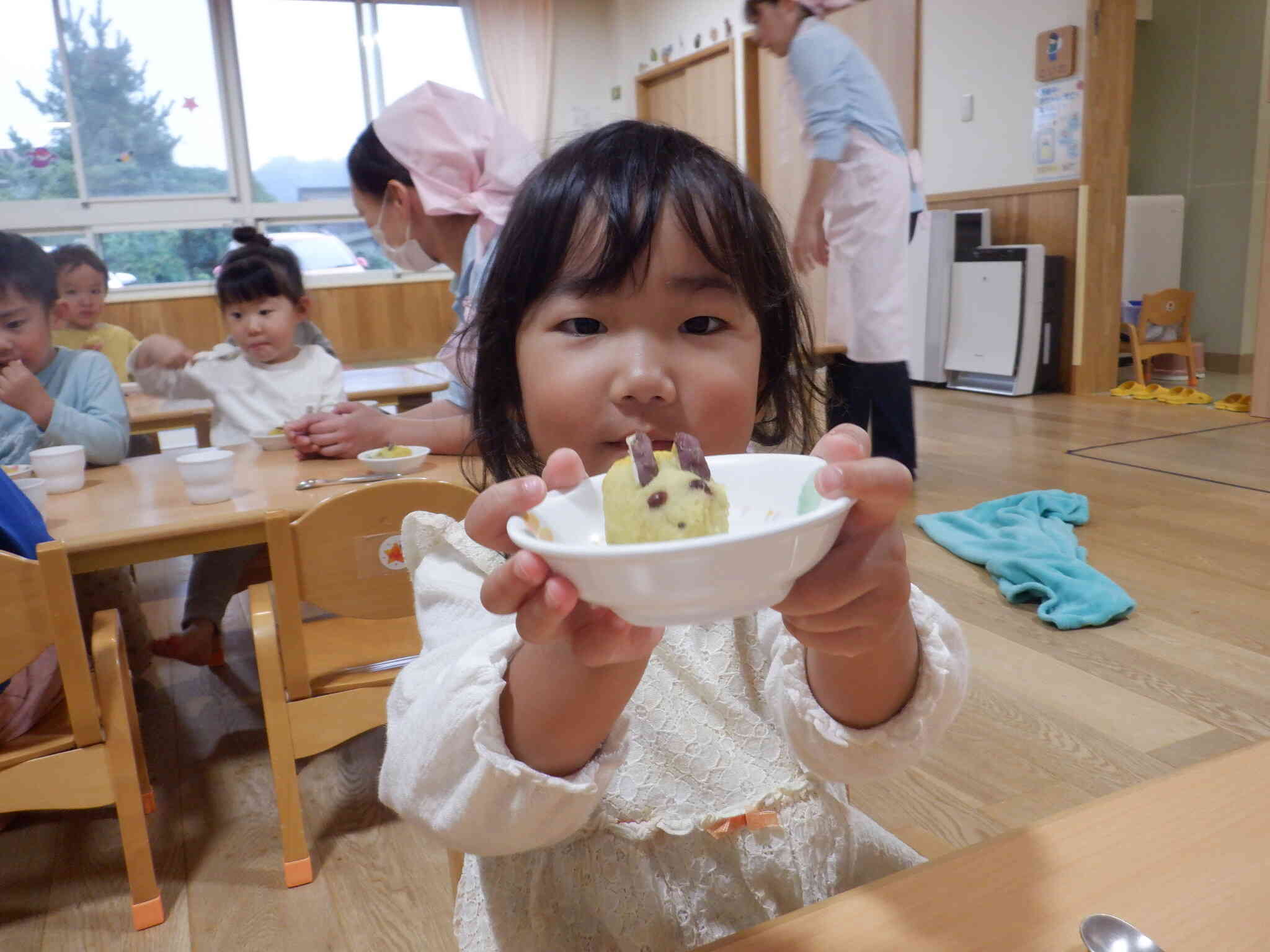 さつまいもがうさぎのスイートポテトに大変身！