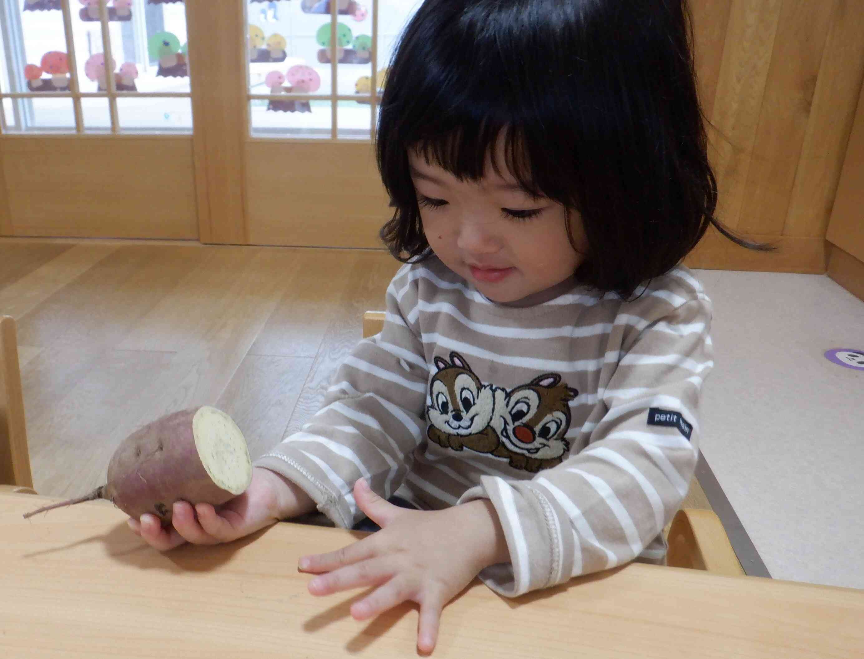 さつまいもを触ってみたよ！