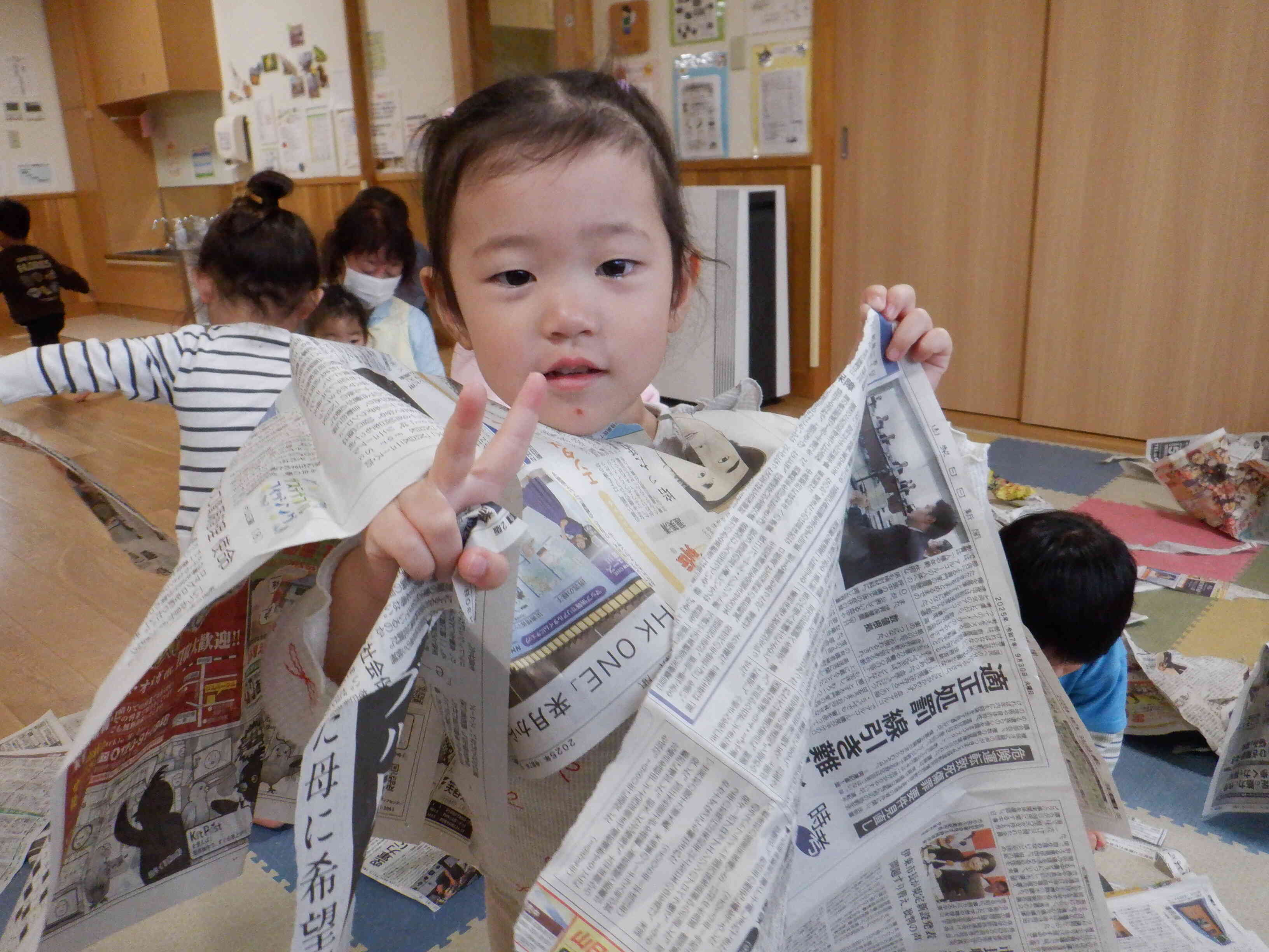 上手にちぎってピース☆