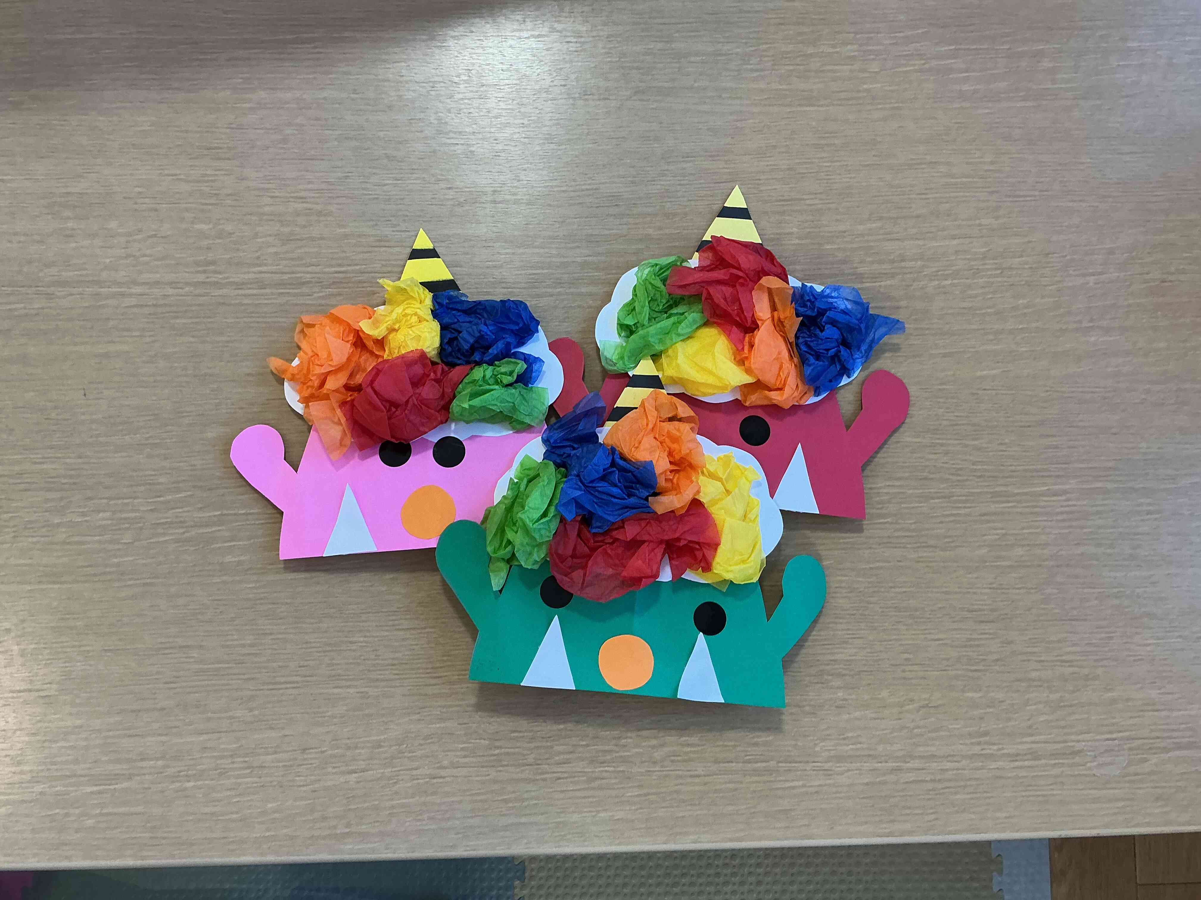 かわいい鬼のお面ができたよ〜♪