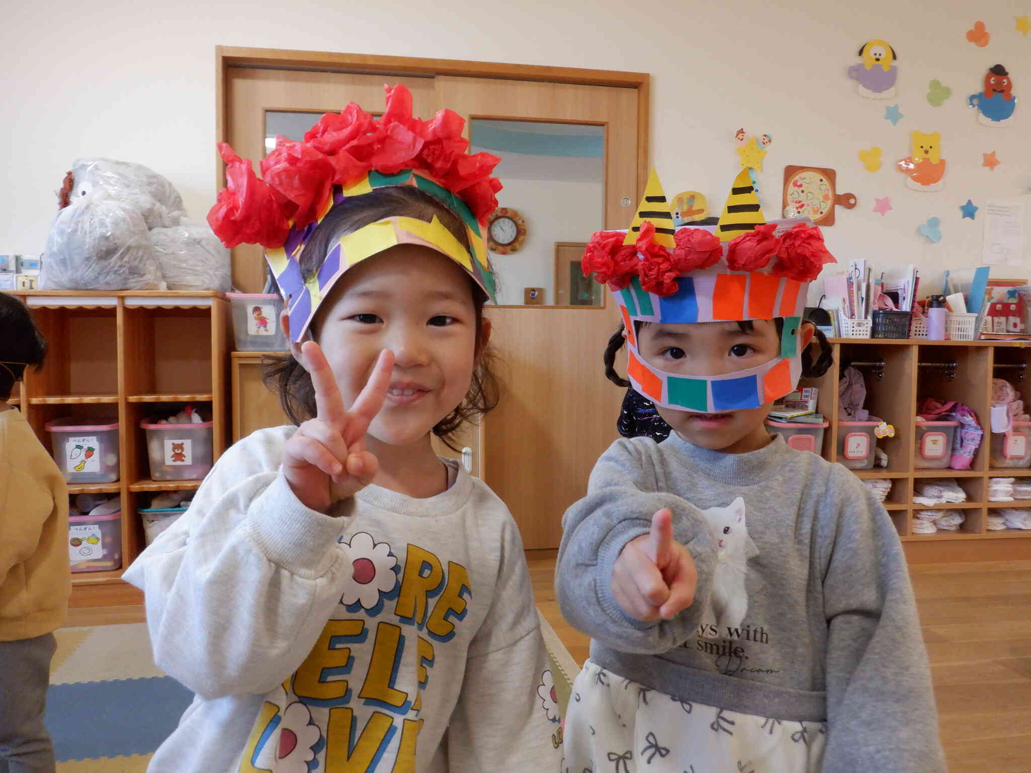 お友だちと一緒にピース☆