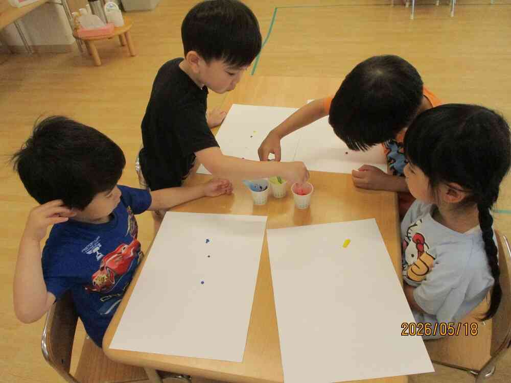スポイト製作（4歳児ぱんだ組）