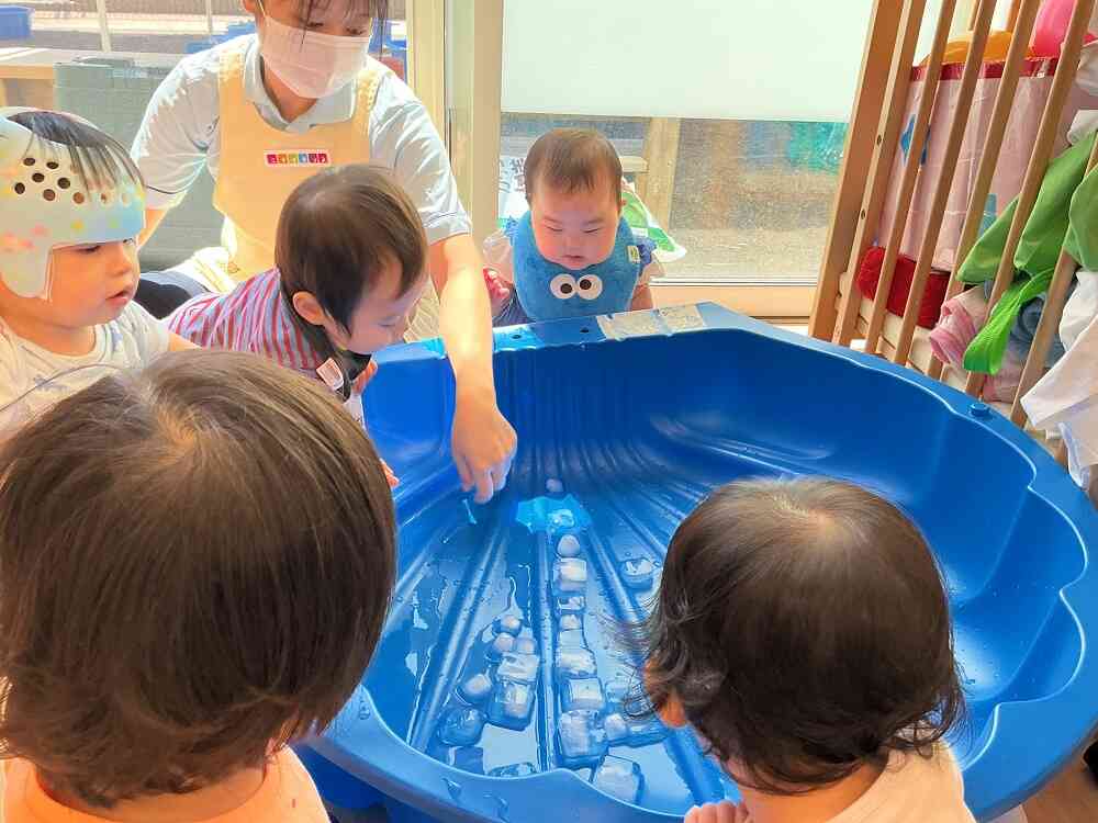 初めての氷遊び