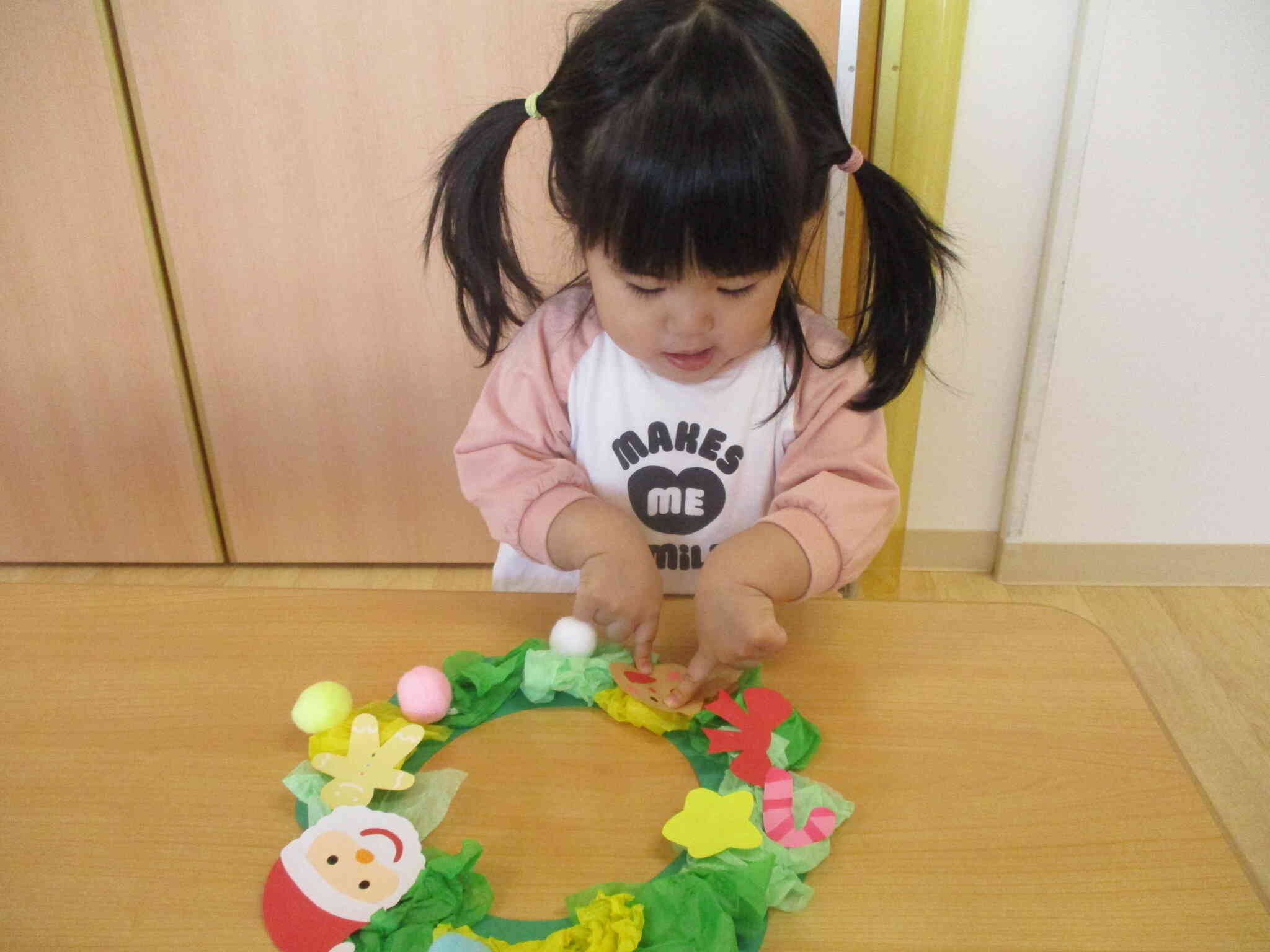 クリスマスリースも作ったよ♪