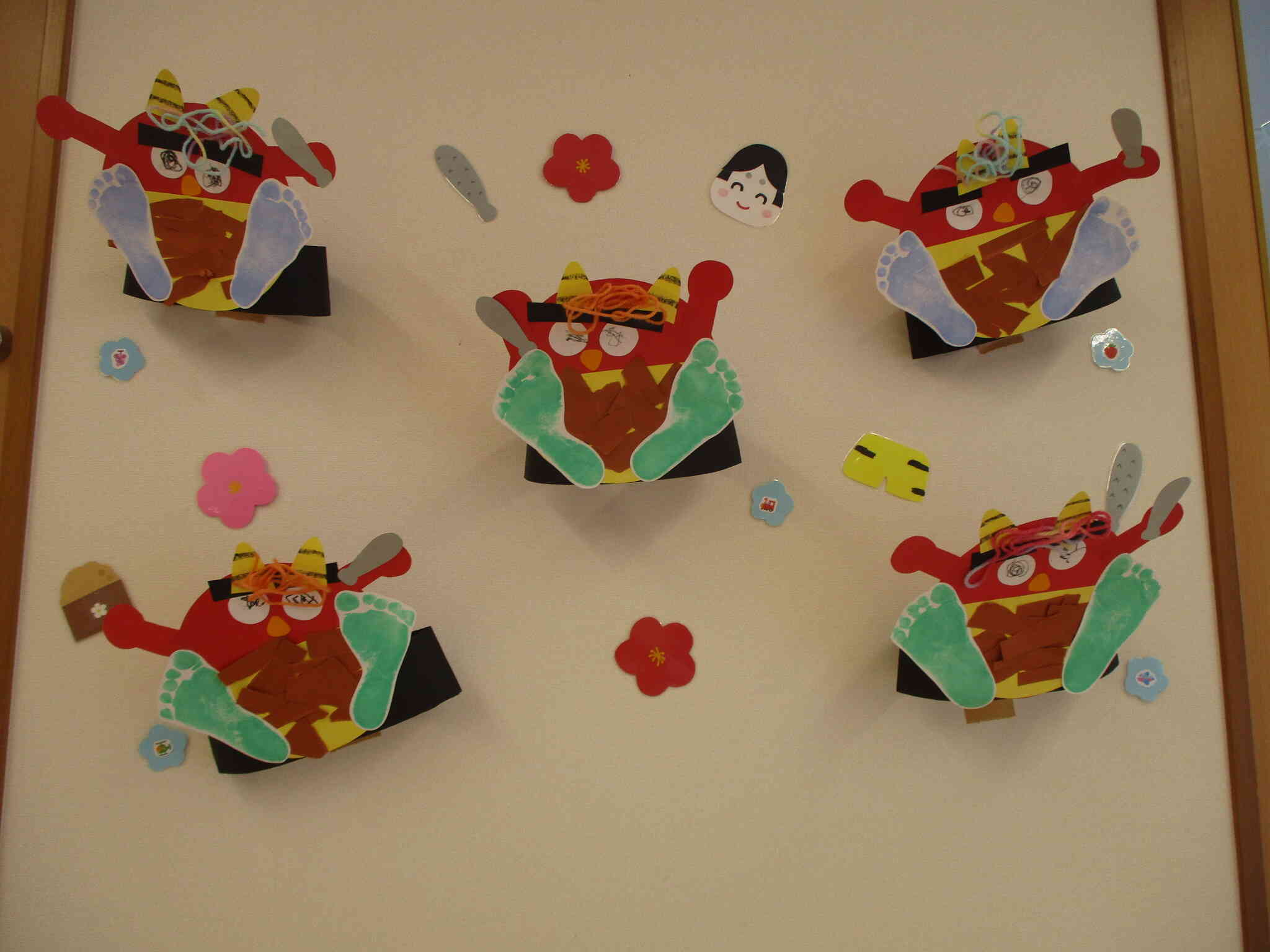 1月には鬼のお面も作りました！