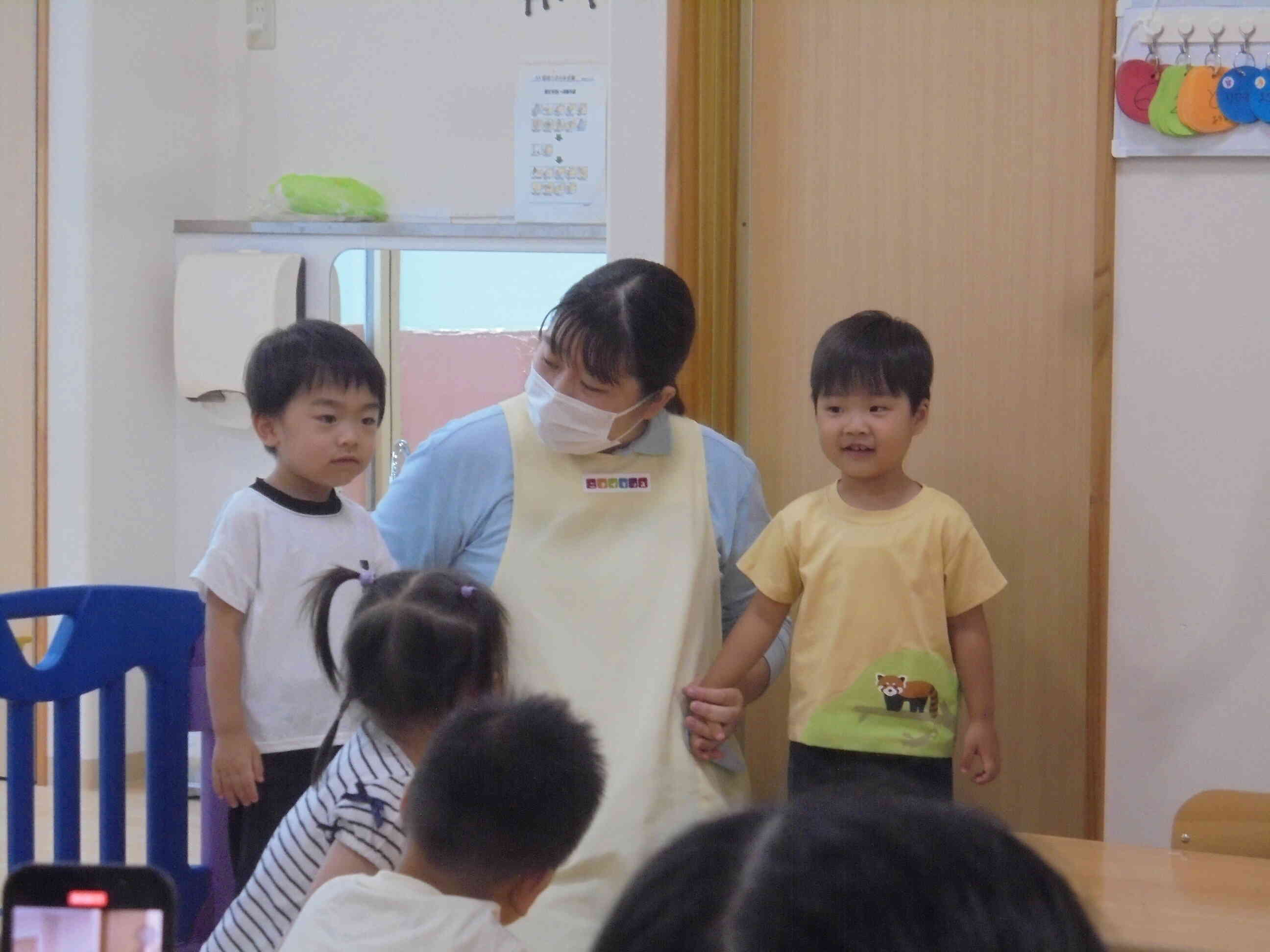 今日のお当番さん。「がんばります！」