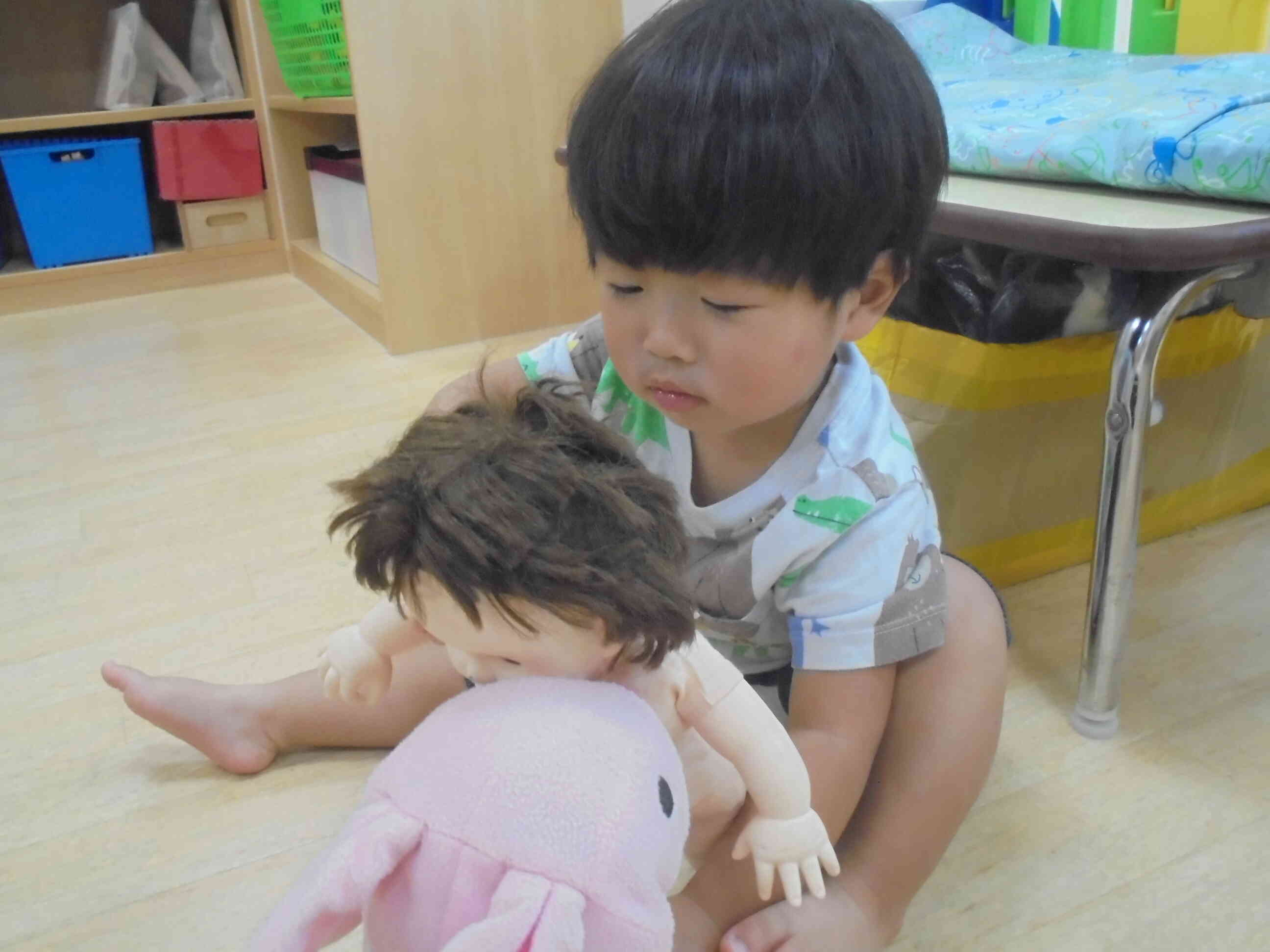 うさぎさんに「こんにちは」