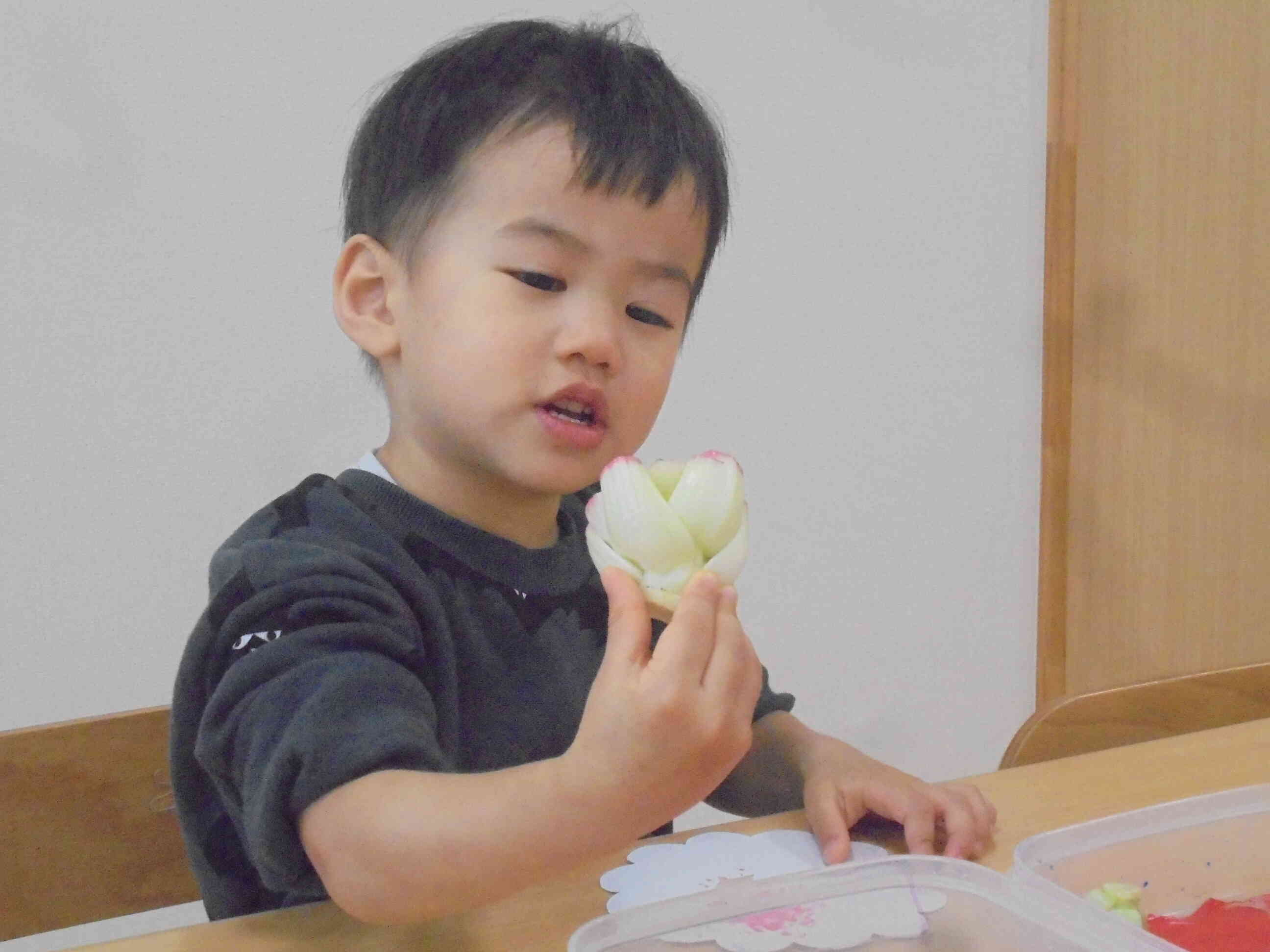 「お花になってる！」