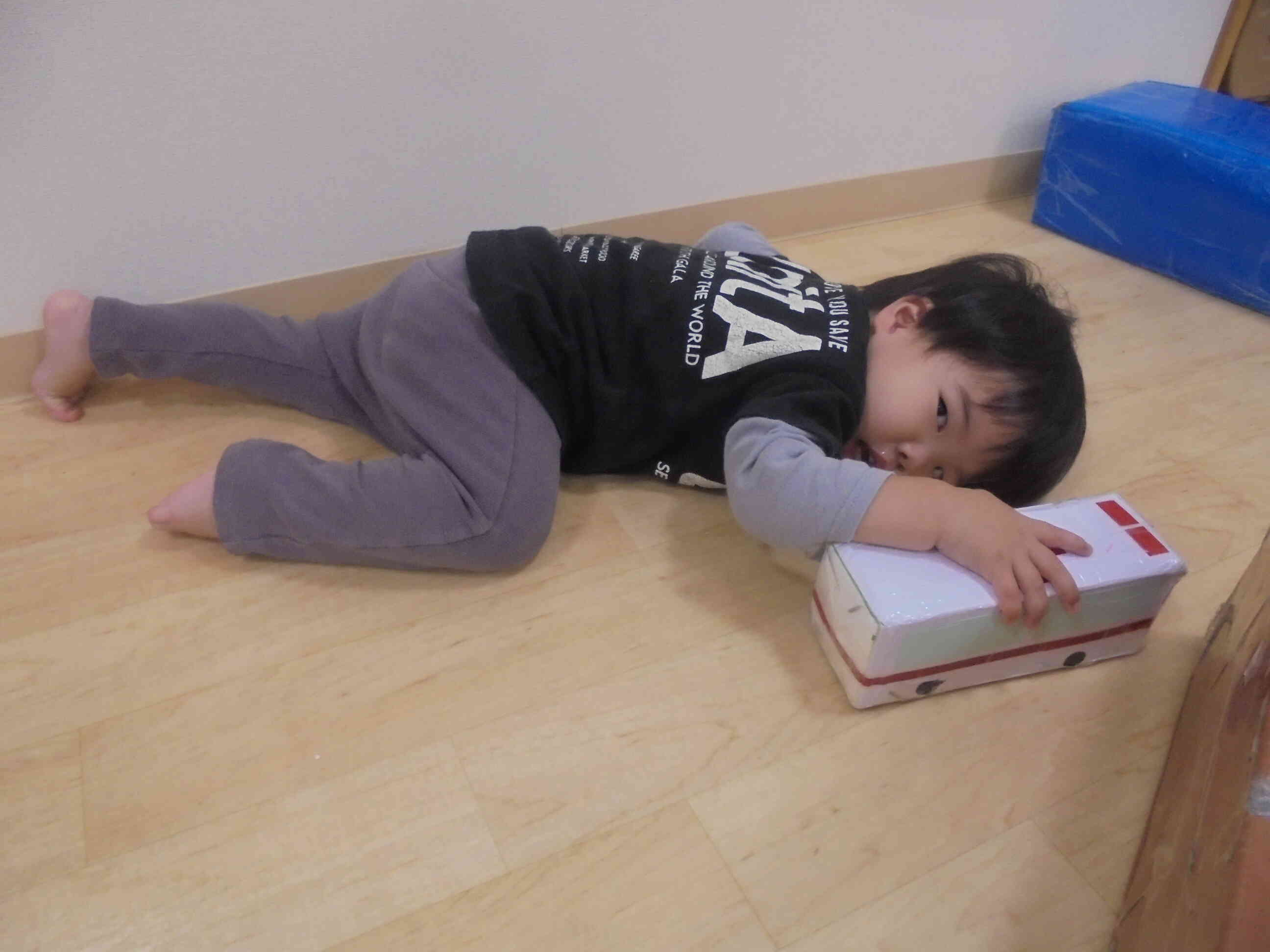 ぼくも隠れたよ！見えないでしょ！