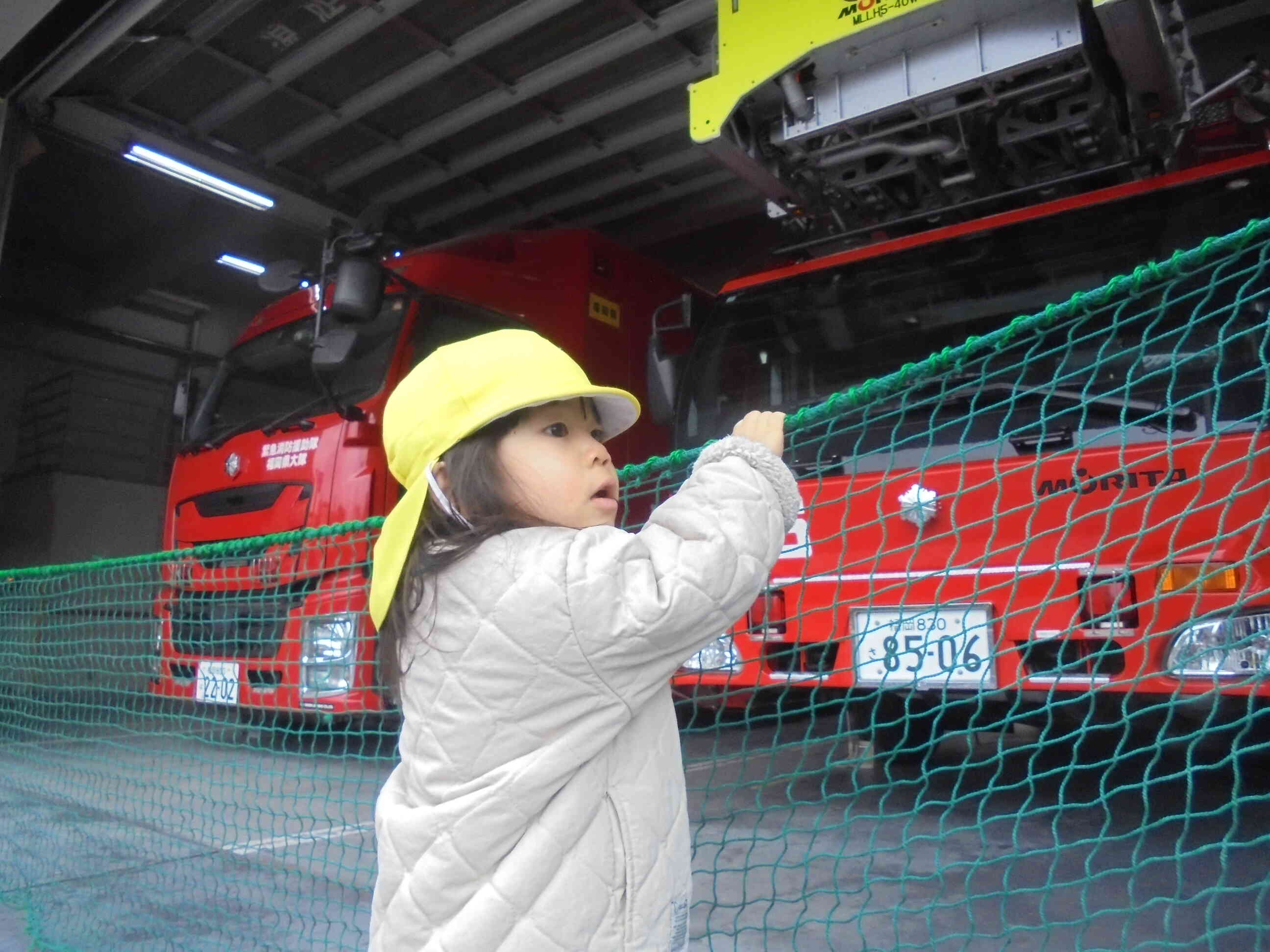 はしご車って大きいね…。