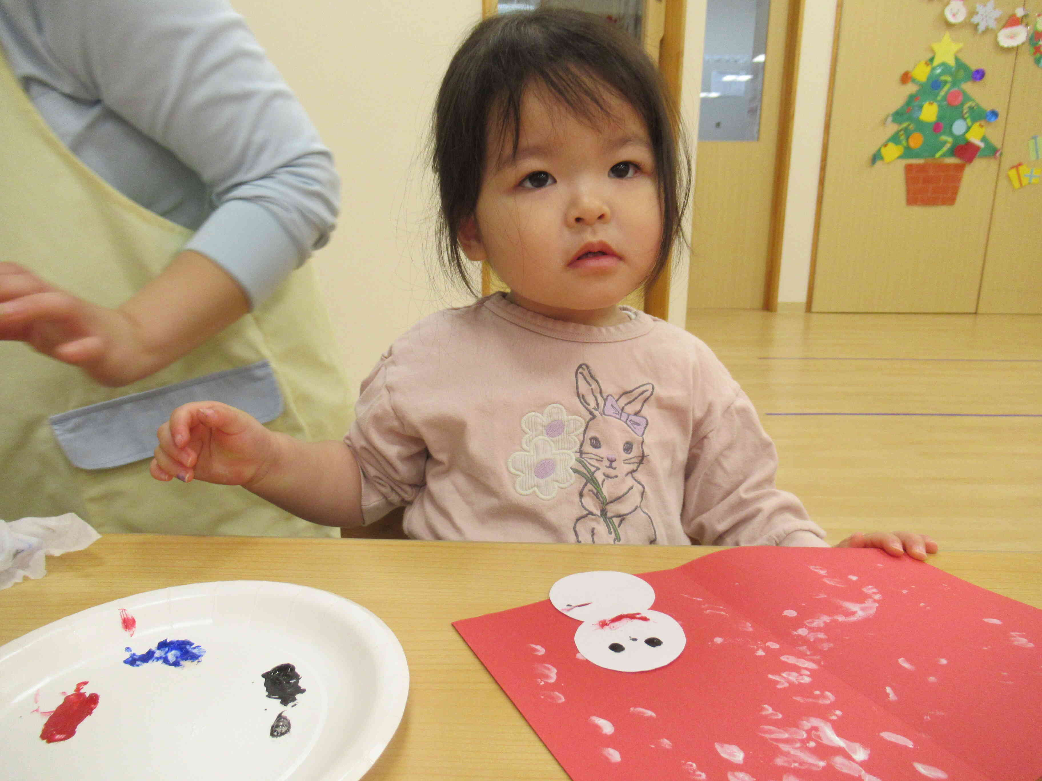 クリスマスカード作ってるよ！