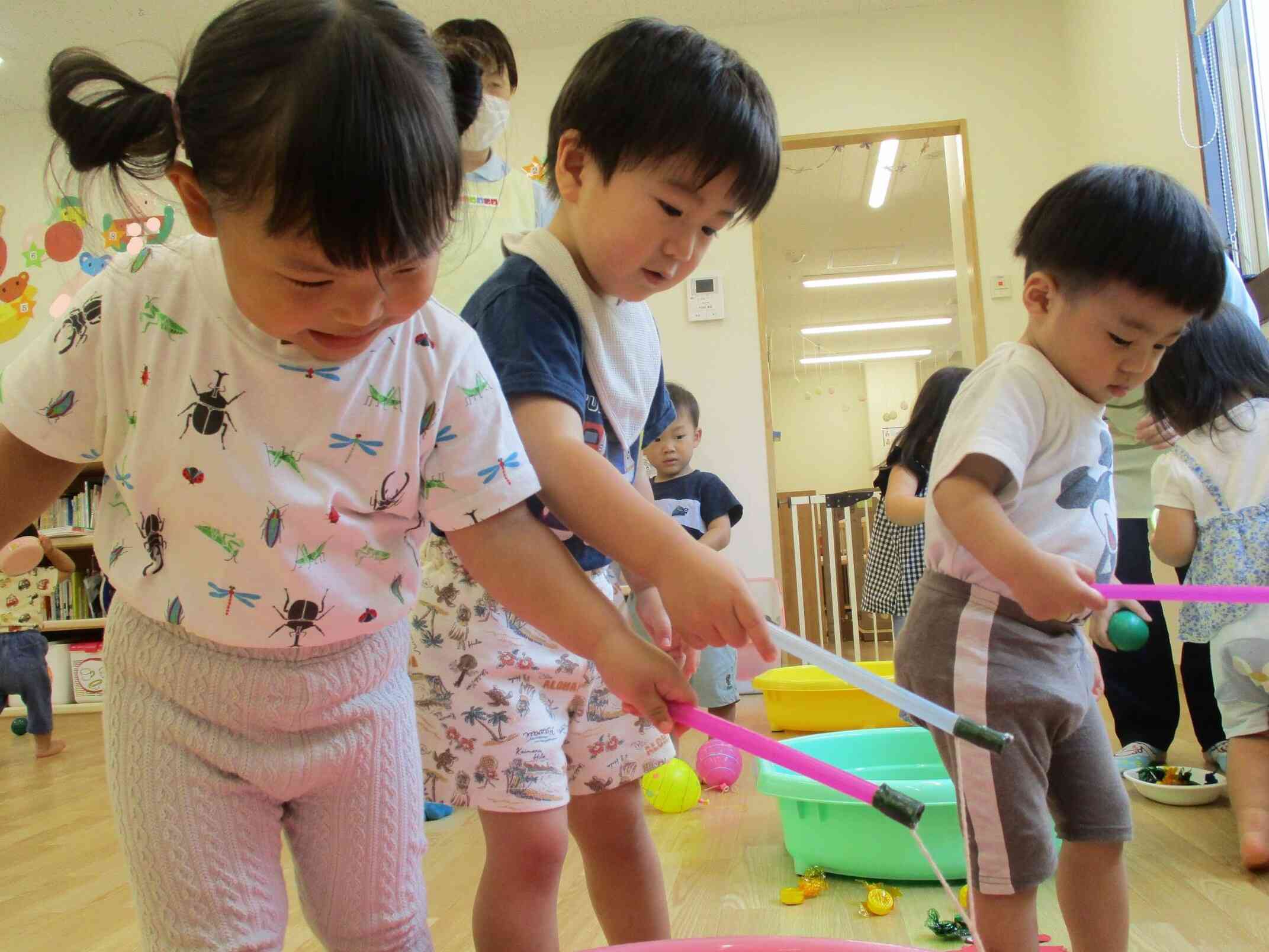 誰が上手に釣れるかな?