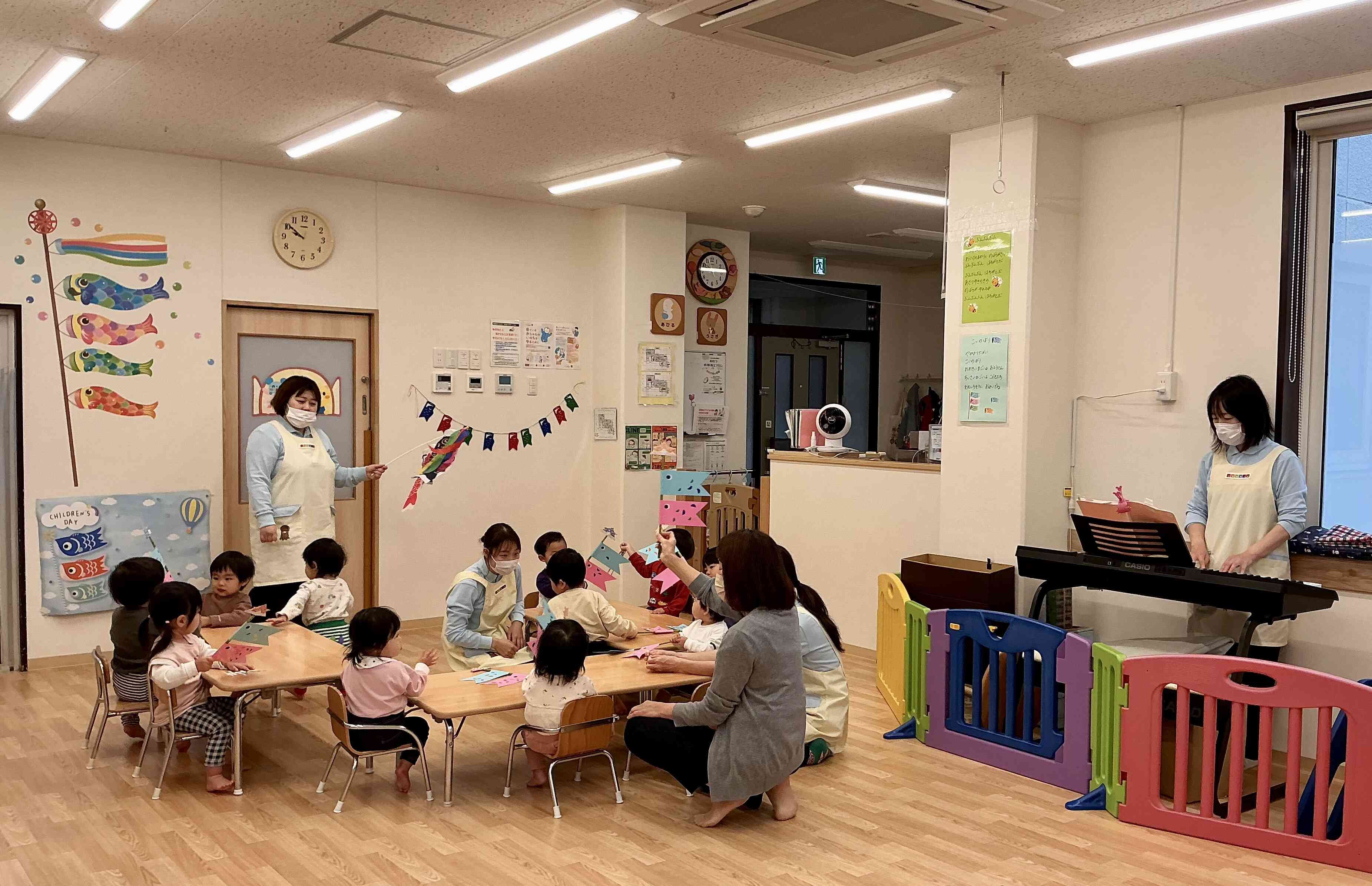 完成！　みんなで鯉のぼりの歌を歌いました。