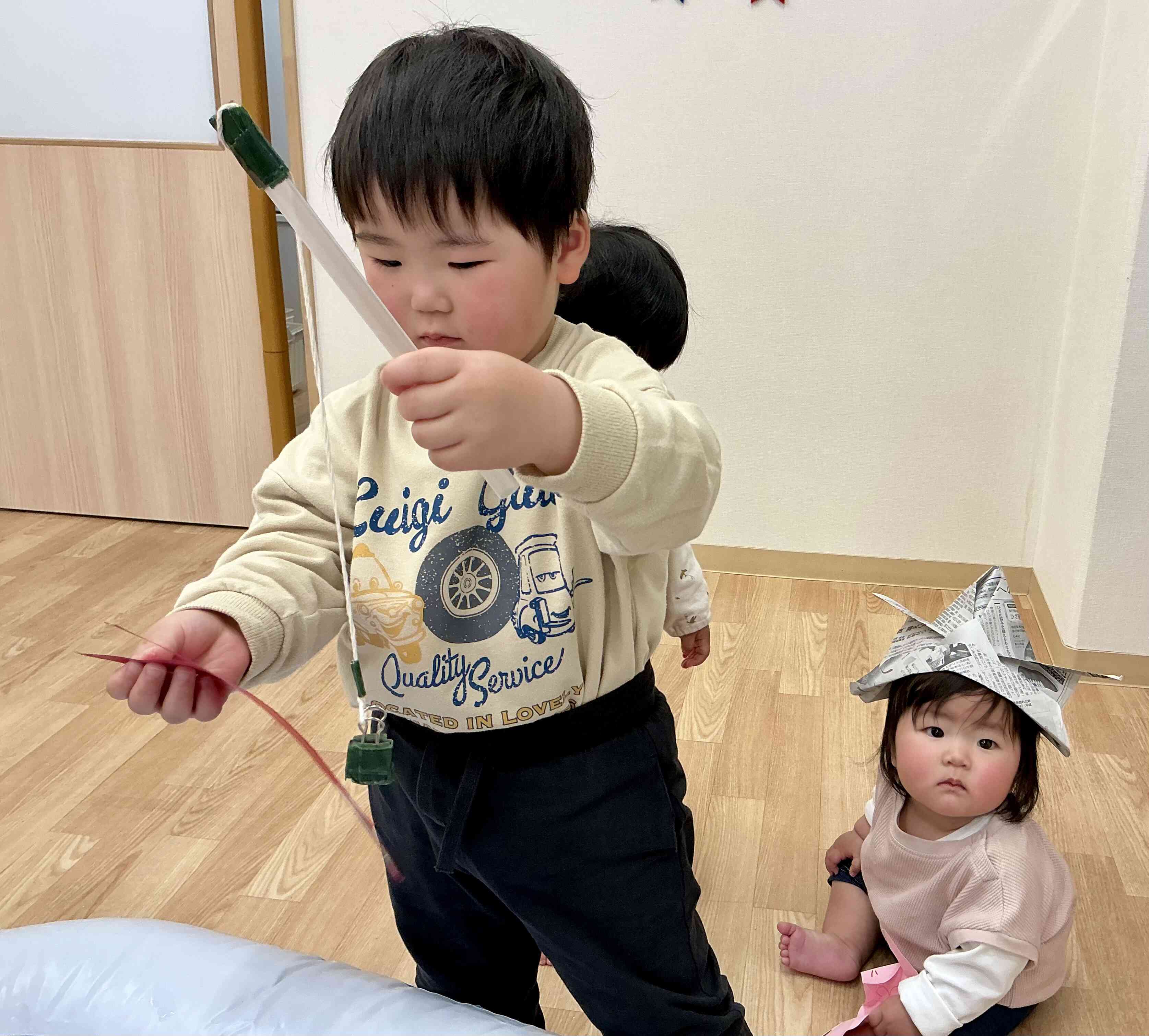 先生が兜を作ってくれたよ！