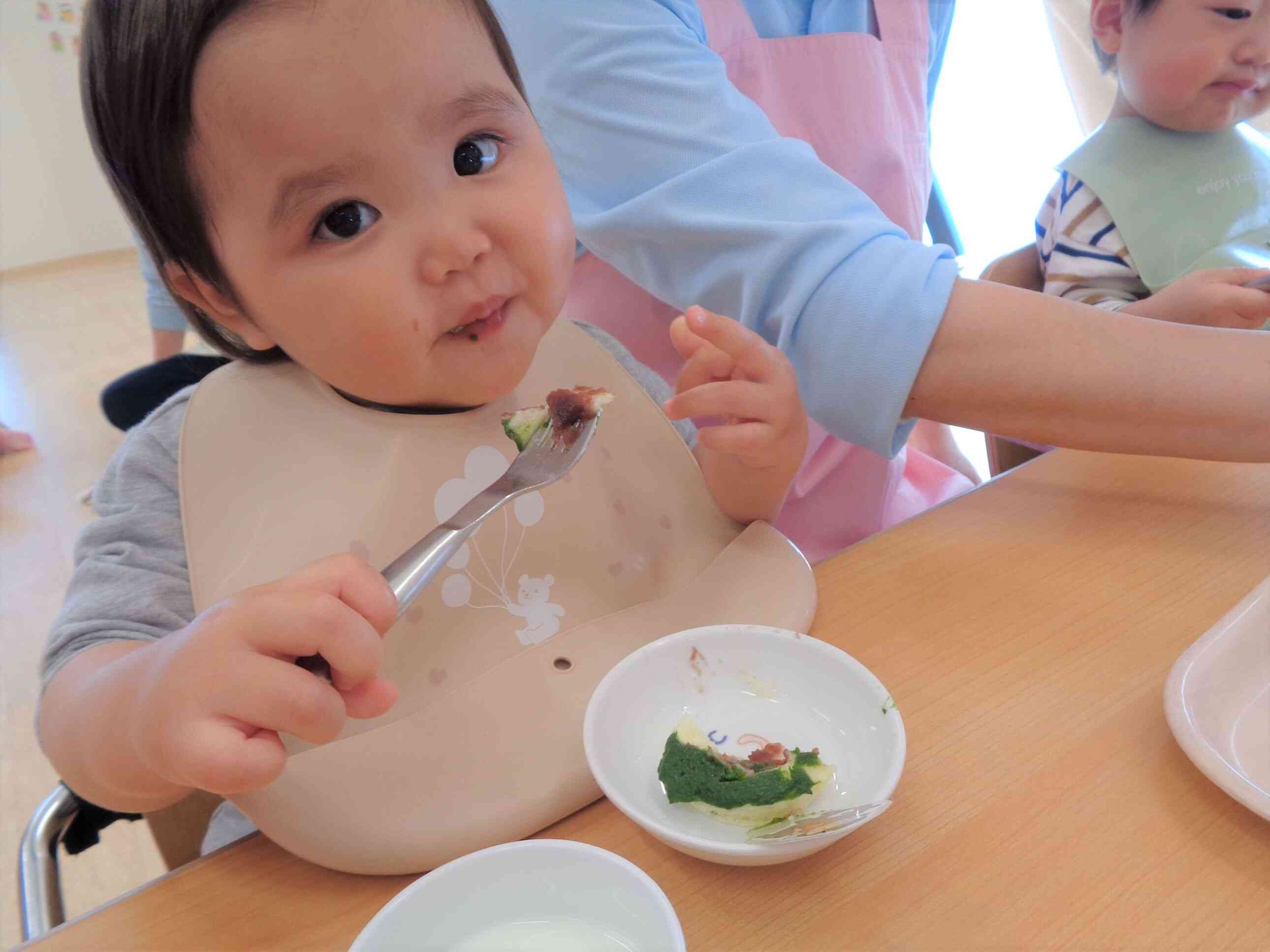 柏餅風蒸しパン美味しいね♪