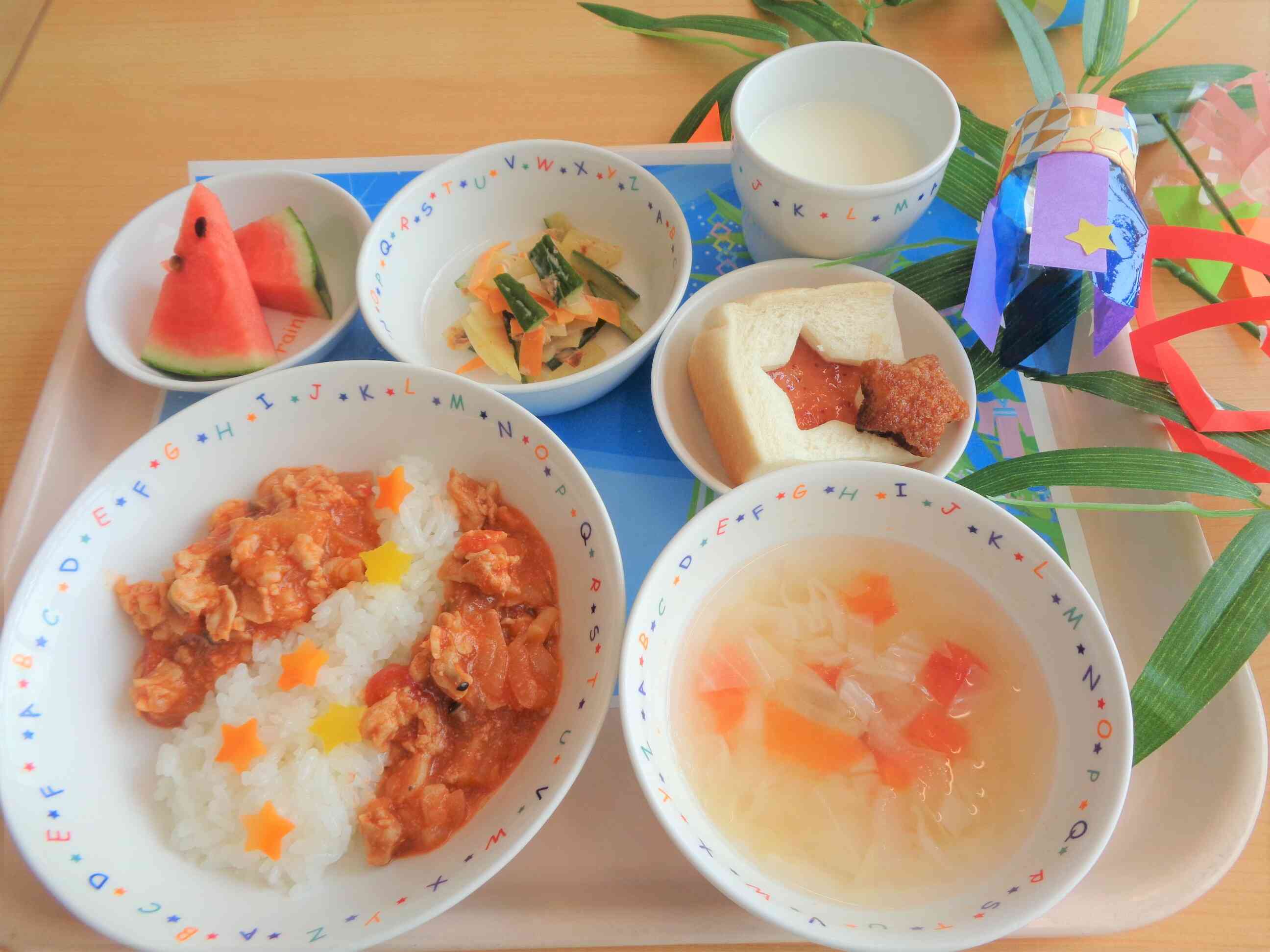 ７月７日の七夕給食
