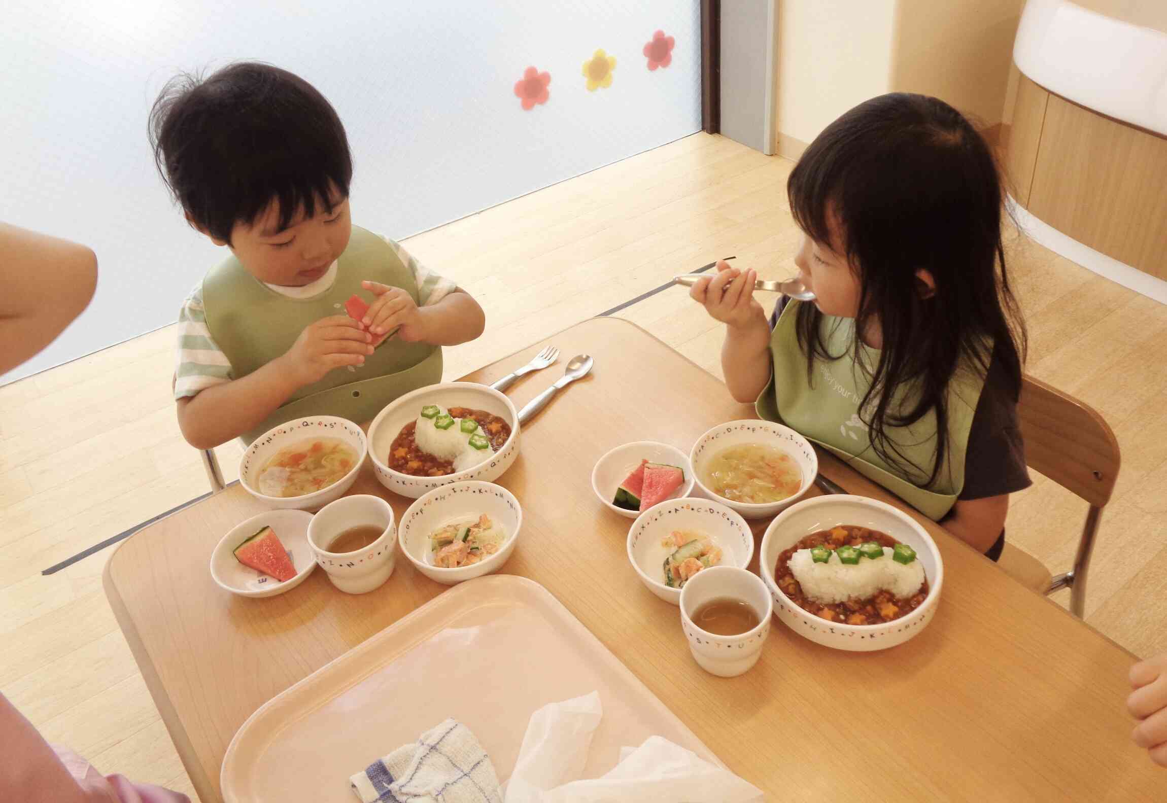 七夕会の給食と午後のおやつ☆彡