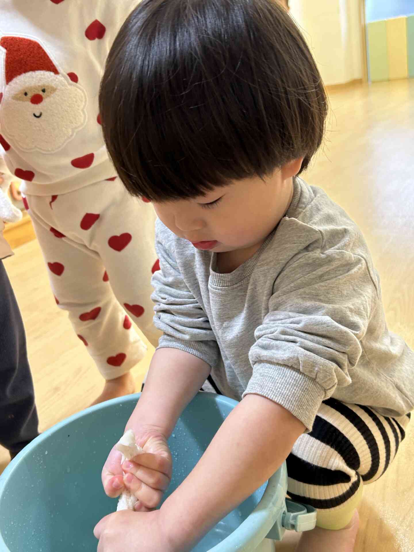 難しい雑巾絞りに絞りに挑戦！