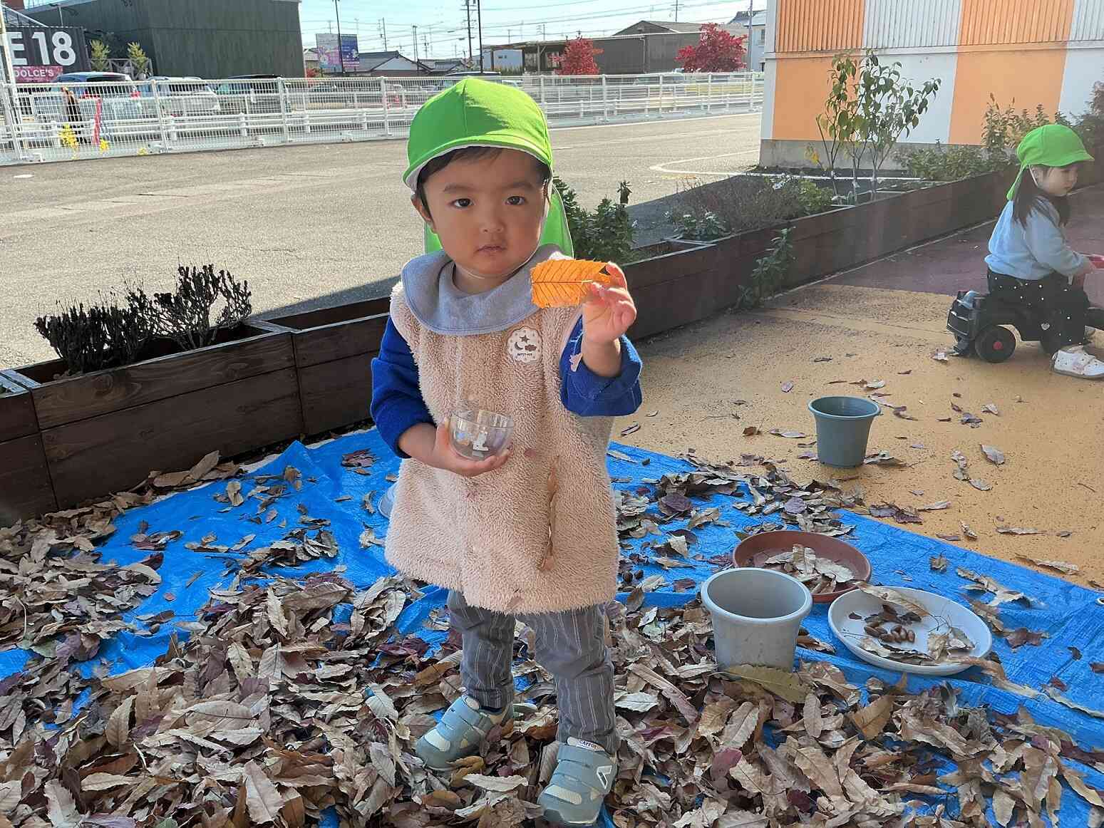 黄色い葉っぱみつけたよ(^^♪