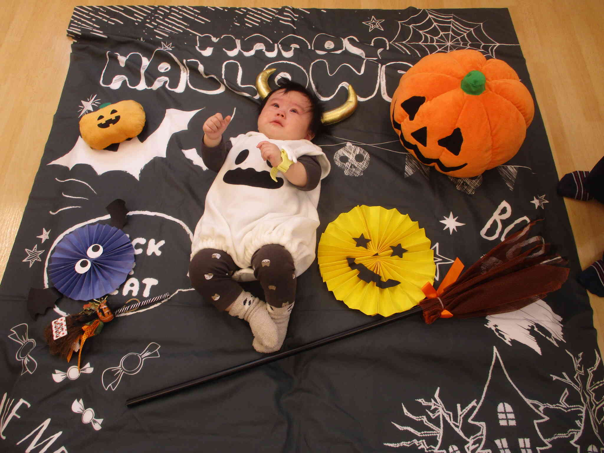 スマイルキッズ (ハロウィン寝相アート＆発育測定会)｜ニチイキッズ八戸しおかぜ保育園｜ニチイキッズ, image size:2048x1536