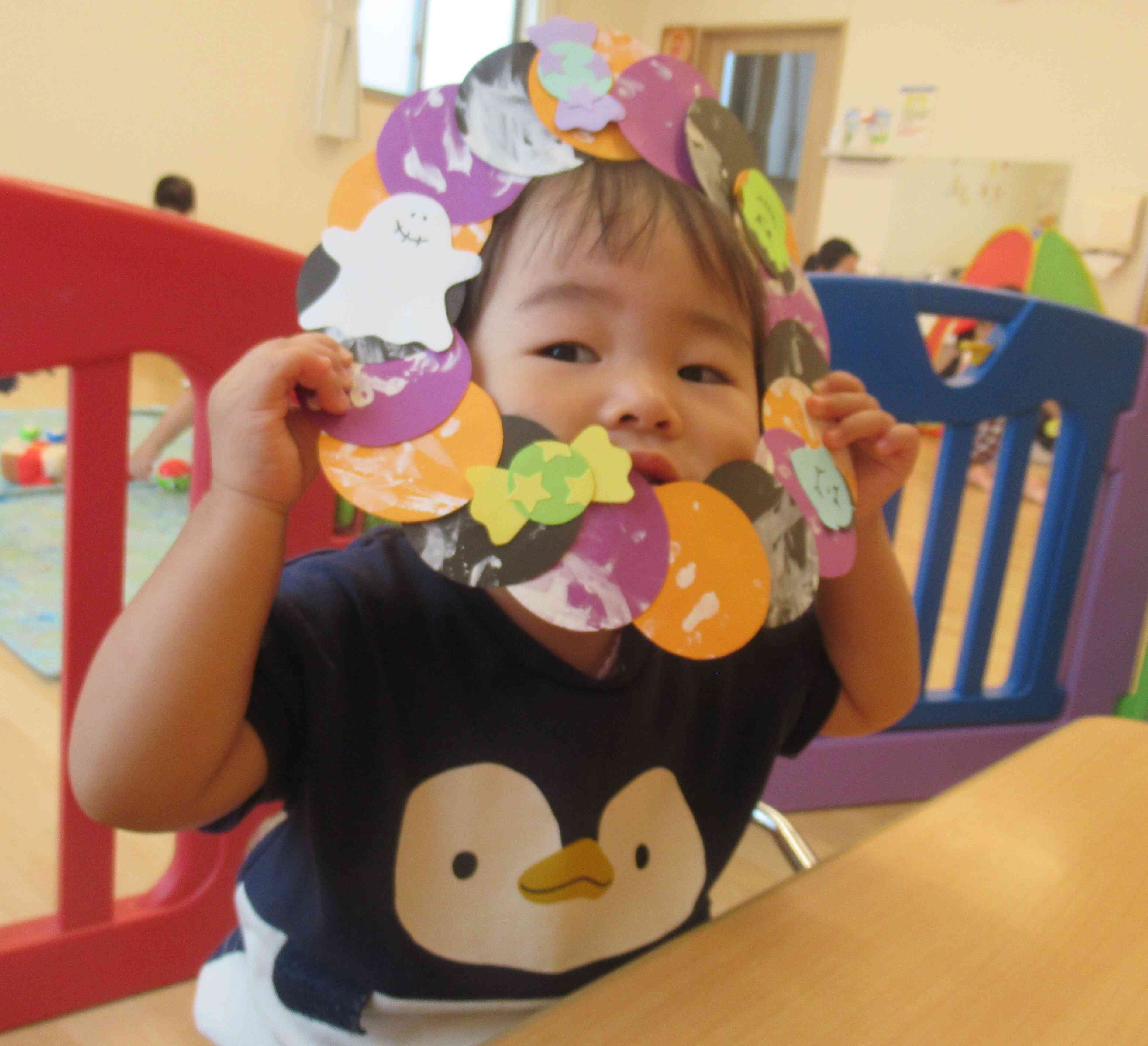 完成したリースを見せてくれました。