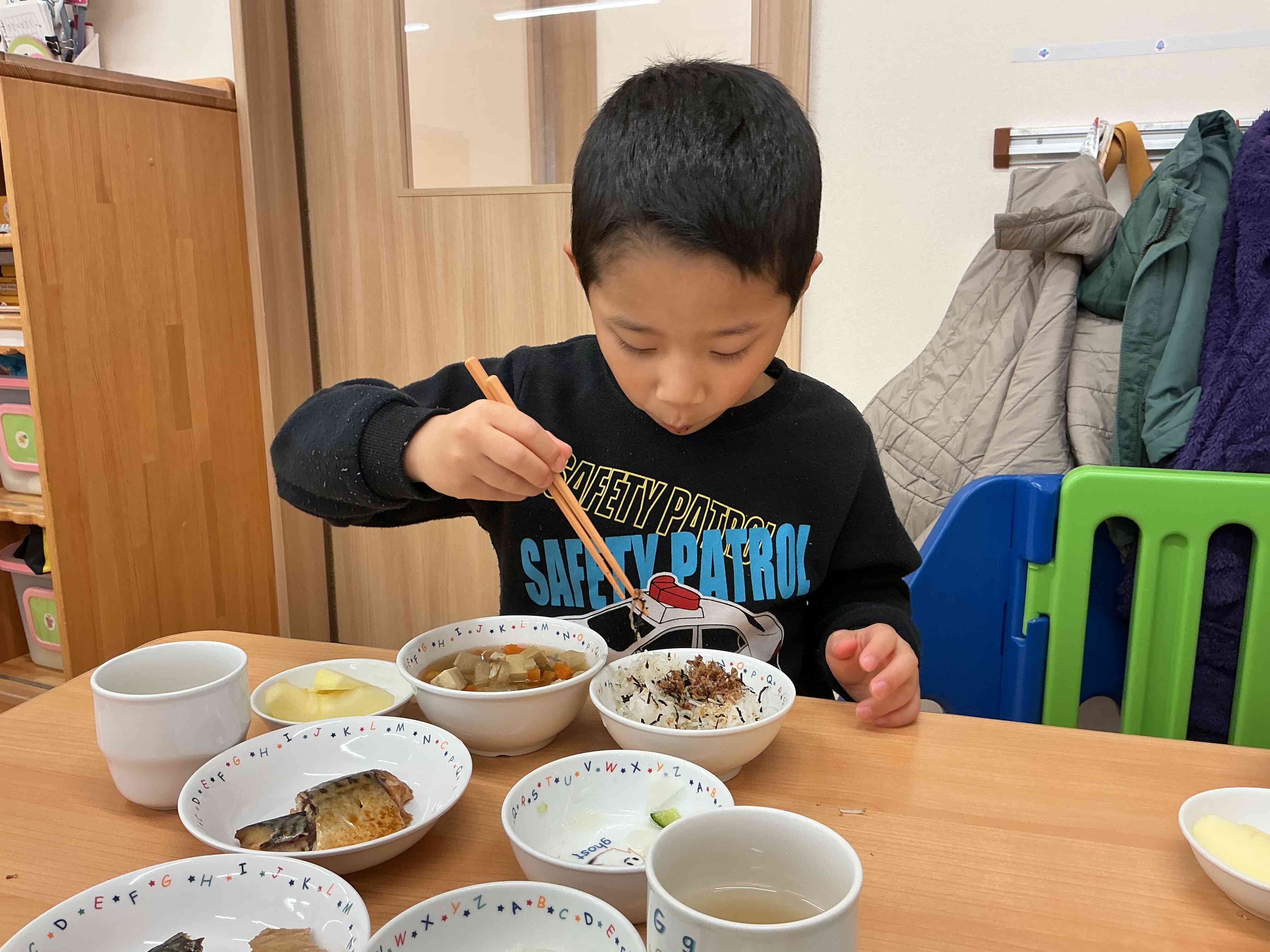 いつもよりごはんがたくさん食べられるね。