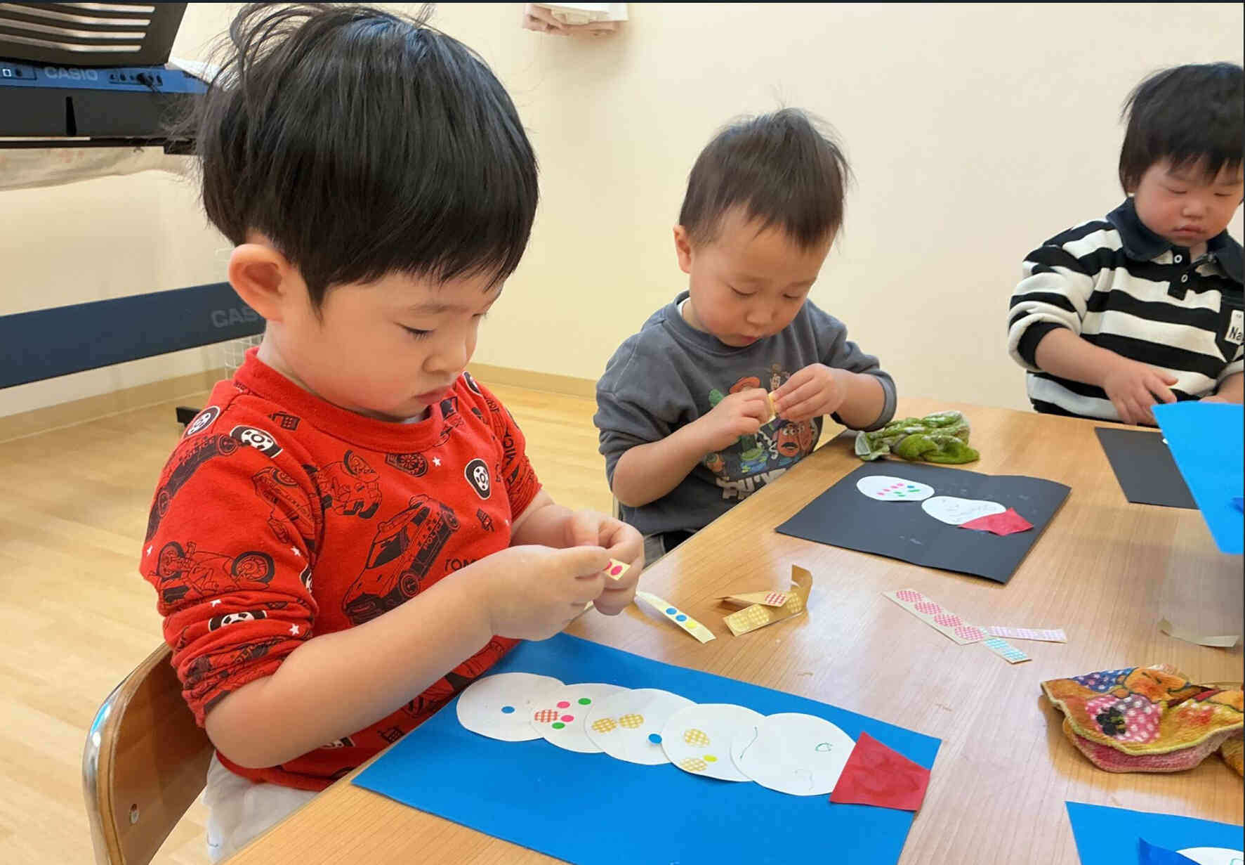 雪だるまにたくさんの模様をつけてあげたいな。