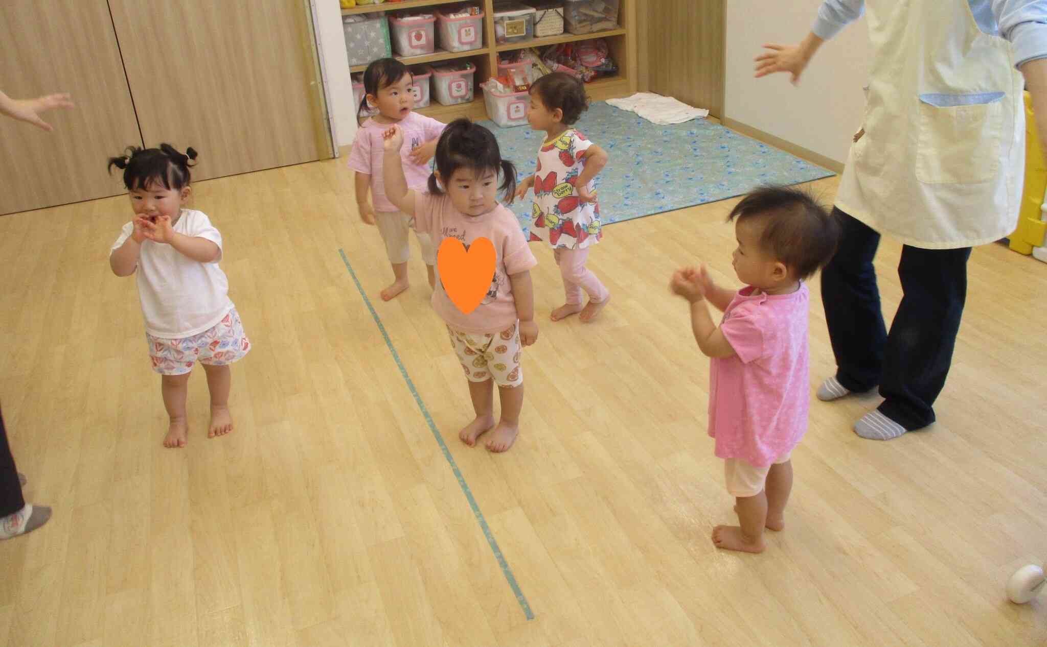 体操をしてから水遊びしますよ～。