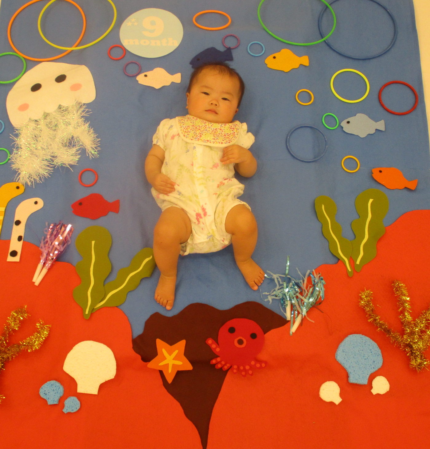 寝相アート(海のイメージ)