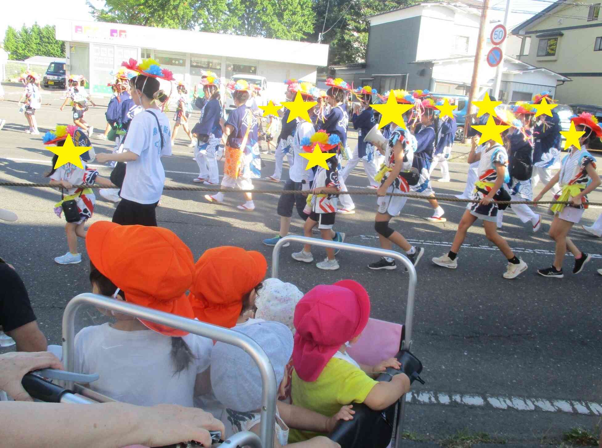 みんなでお祭りを見たよ！