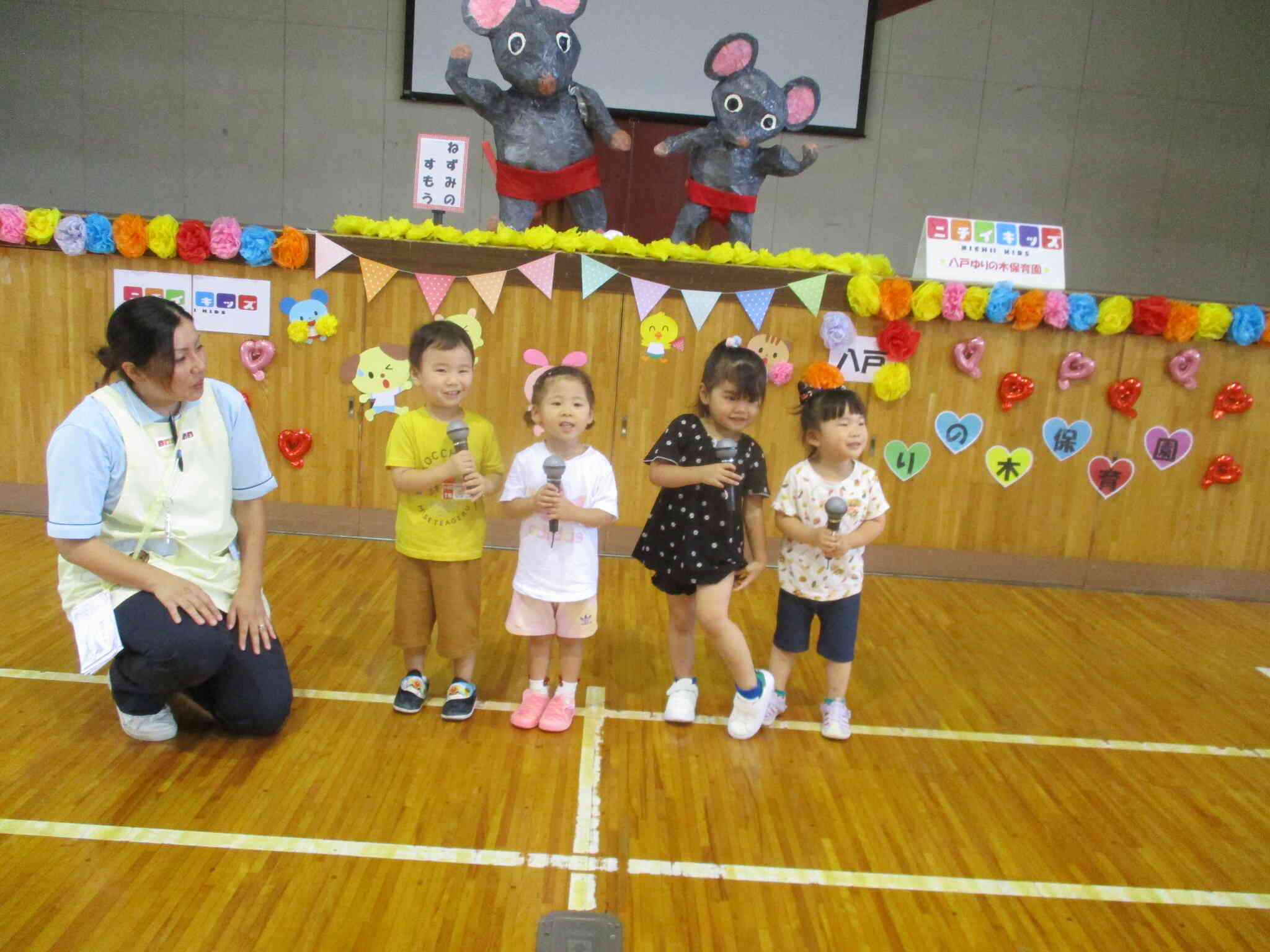 運動会♪みんなではじめの挨拶をしたよ(^^♪