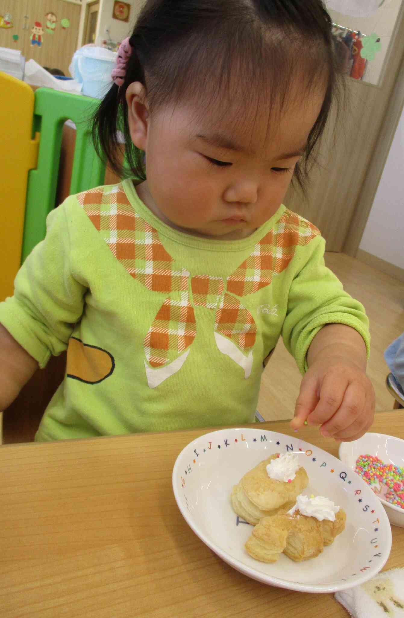 初めてのデコレーション1人でできたよ！