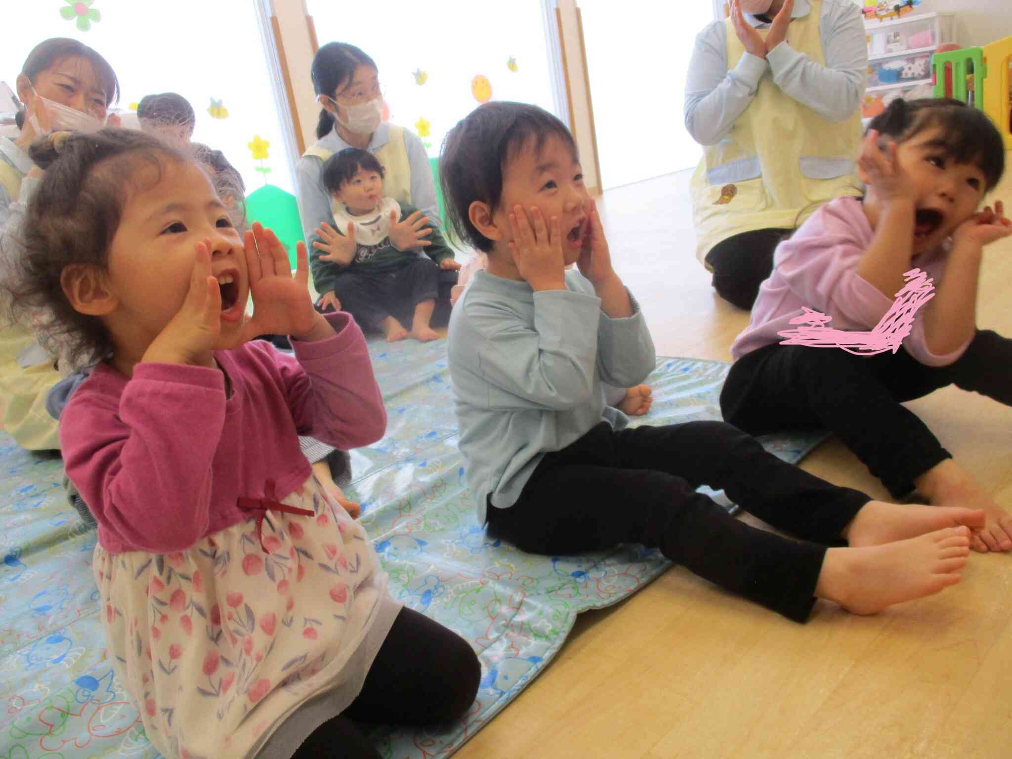 サム先生と一緒に叫んだよ〜