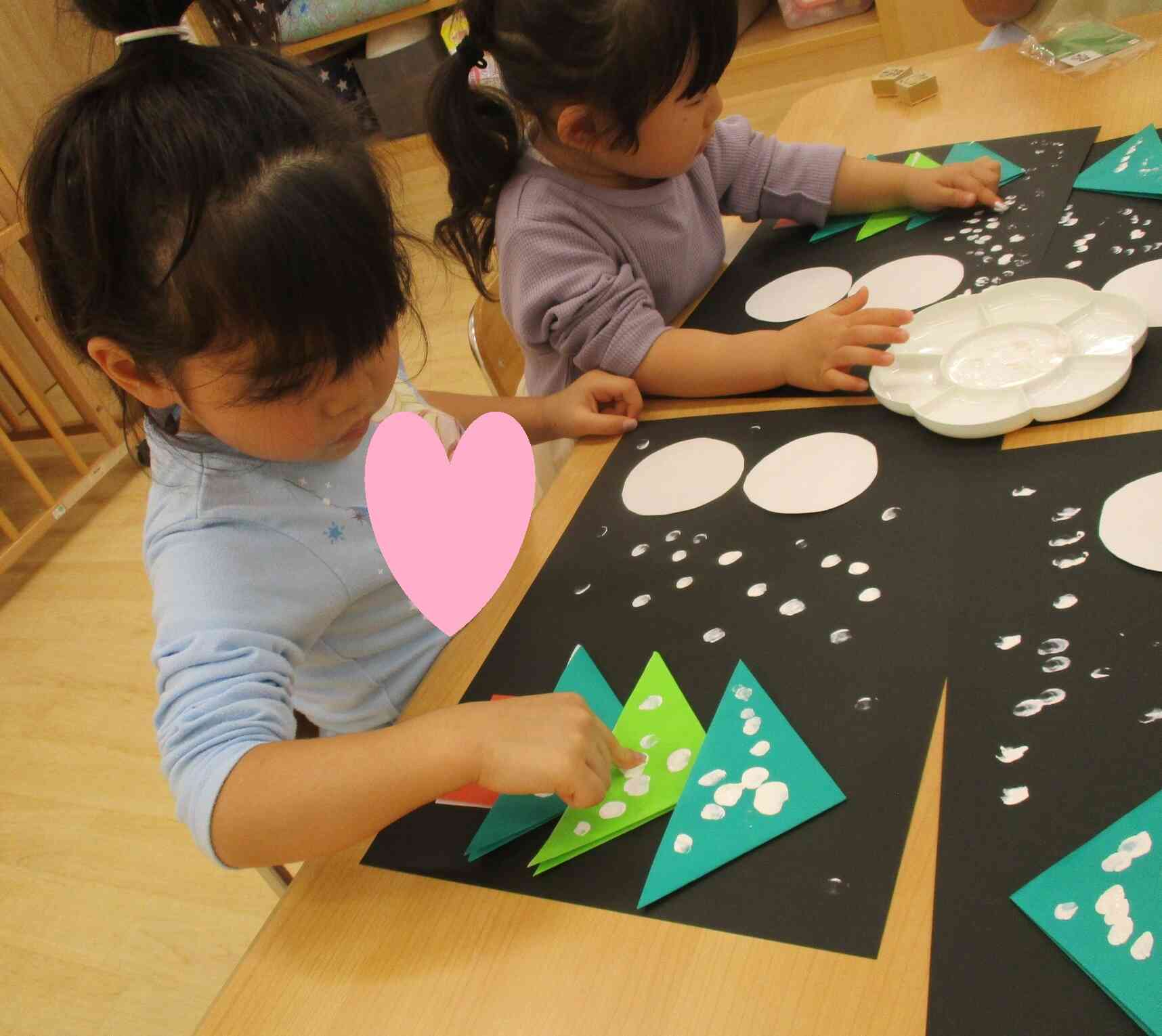 ツリーに雪を降らせたよ。