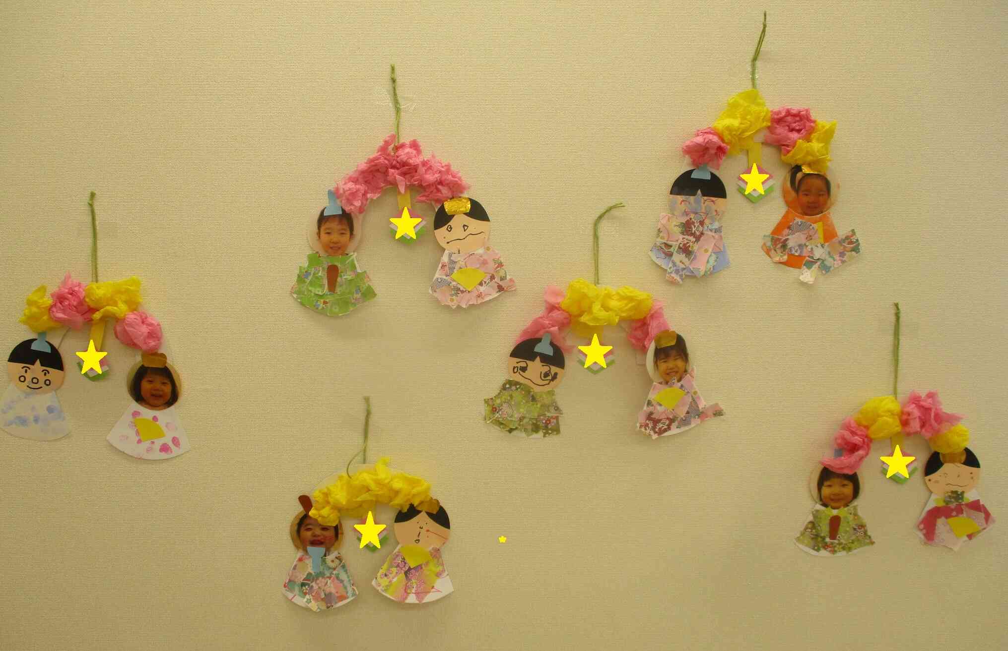 第一回保育参加②ひな祭り製作とバレンタイン記念撮影