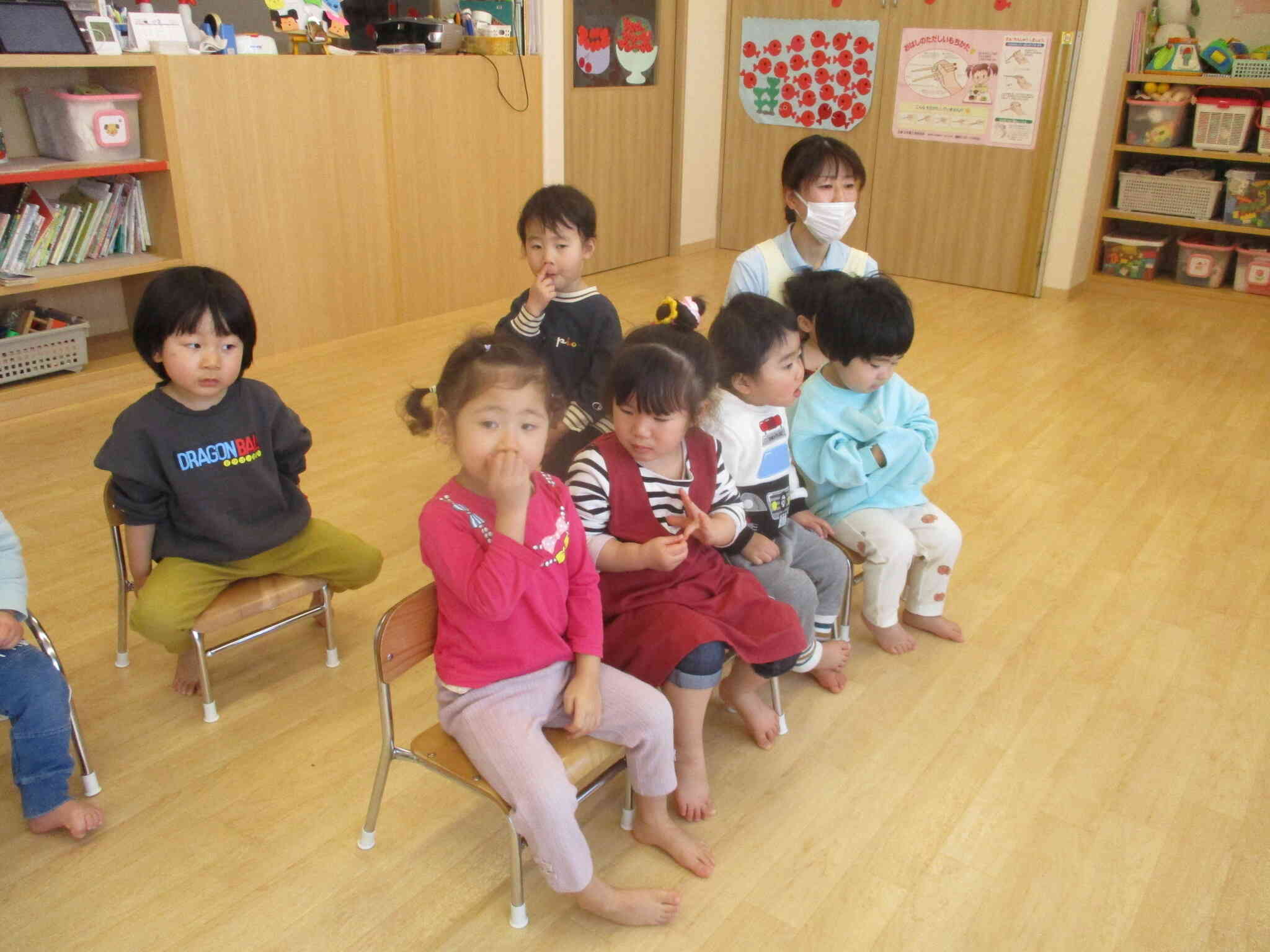 のびのび朝の会と身体測定