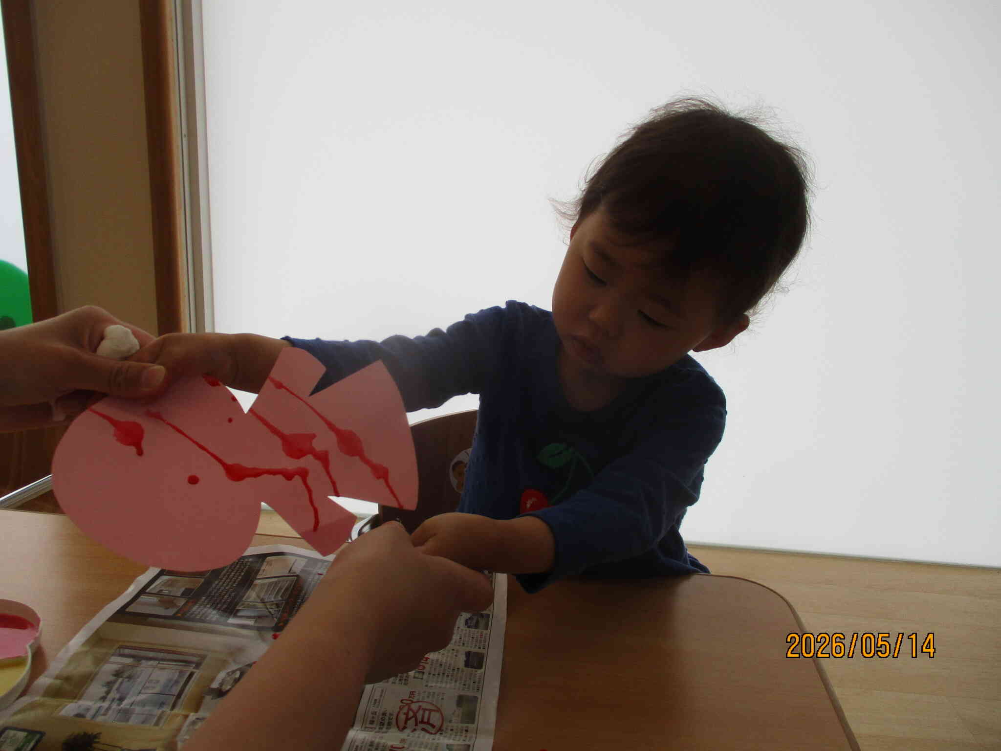 絵の具を広げたよ！