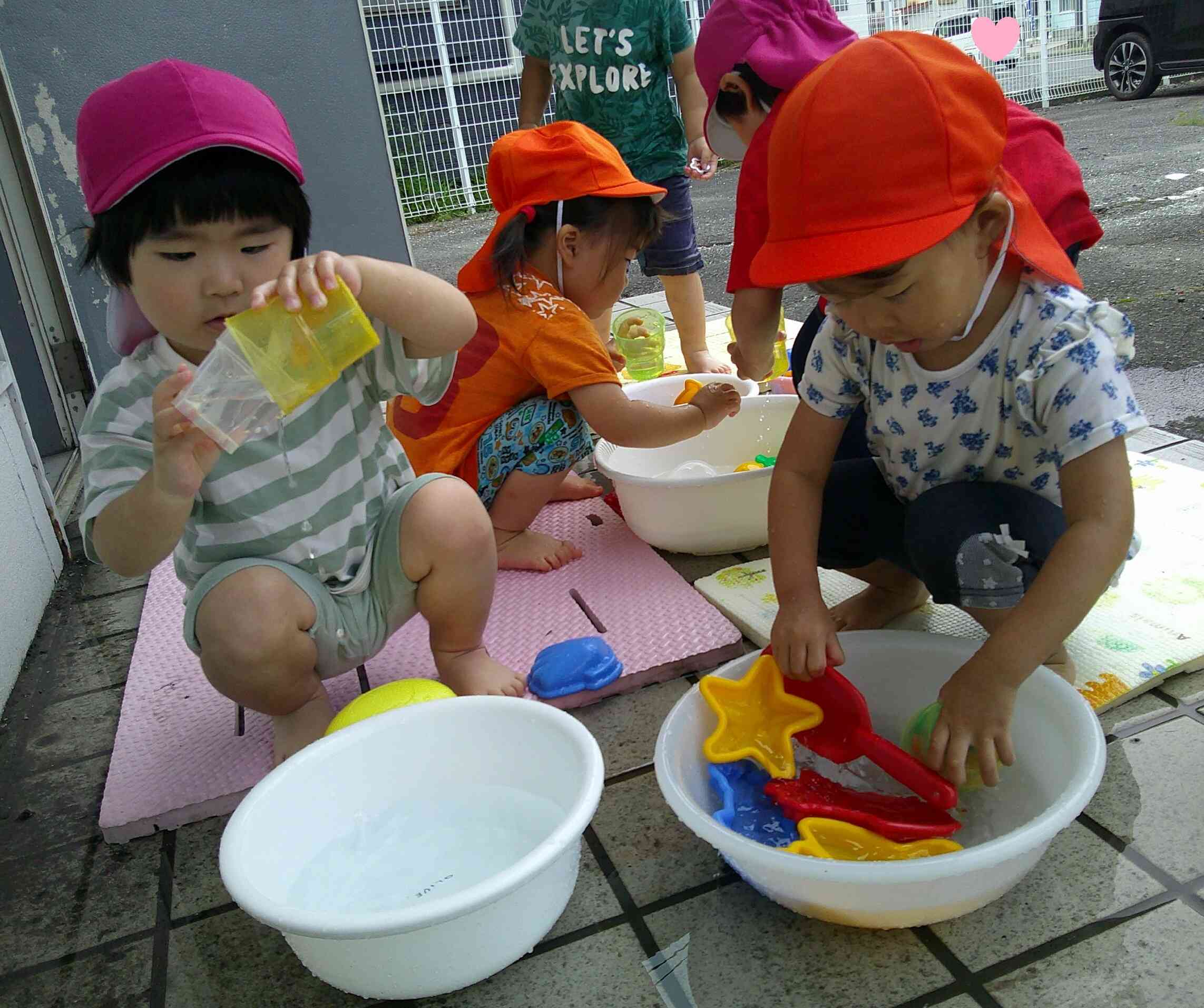みんなで水遊び楽しかったね♪