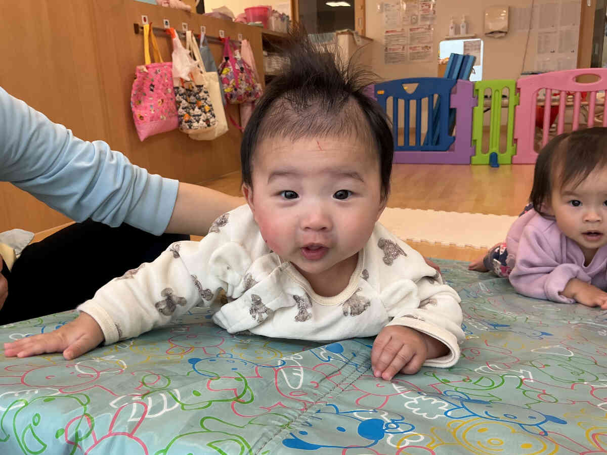 寝返りできるよ