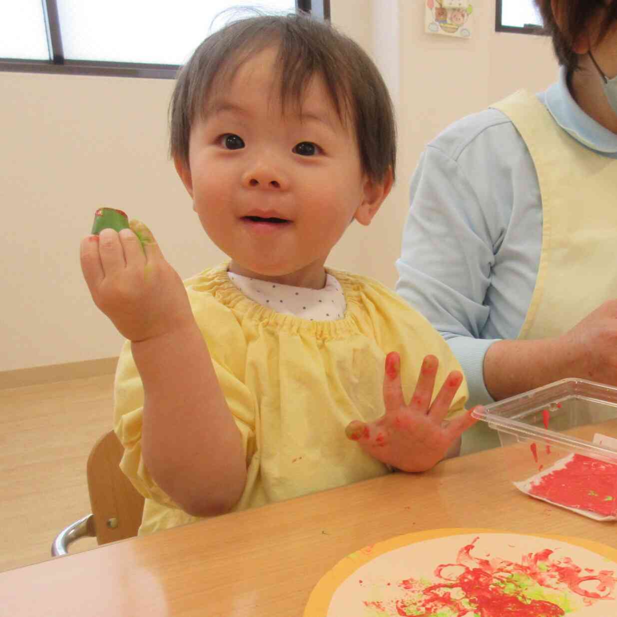 食育の日～冬野菜でスタンプ遊び～