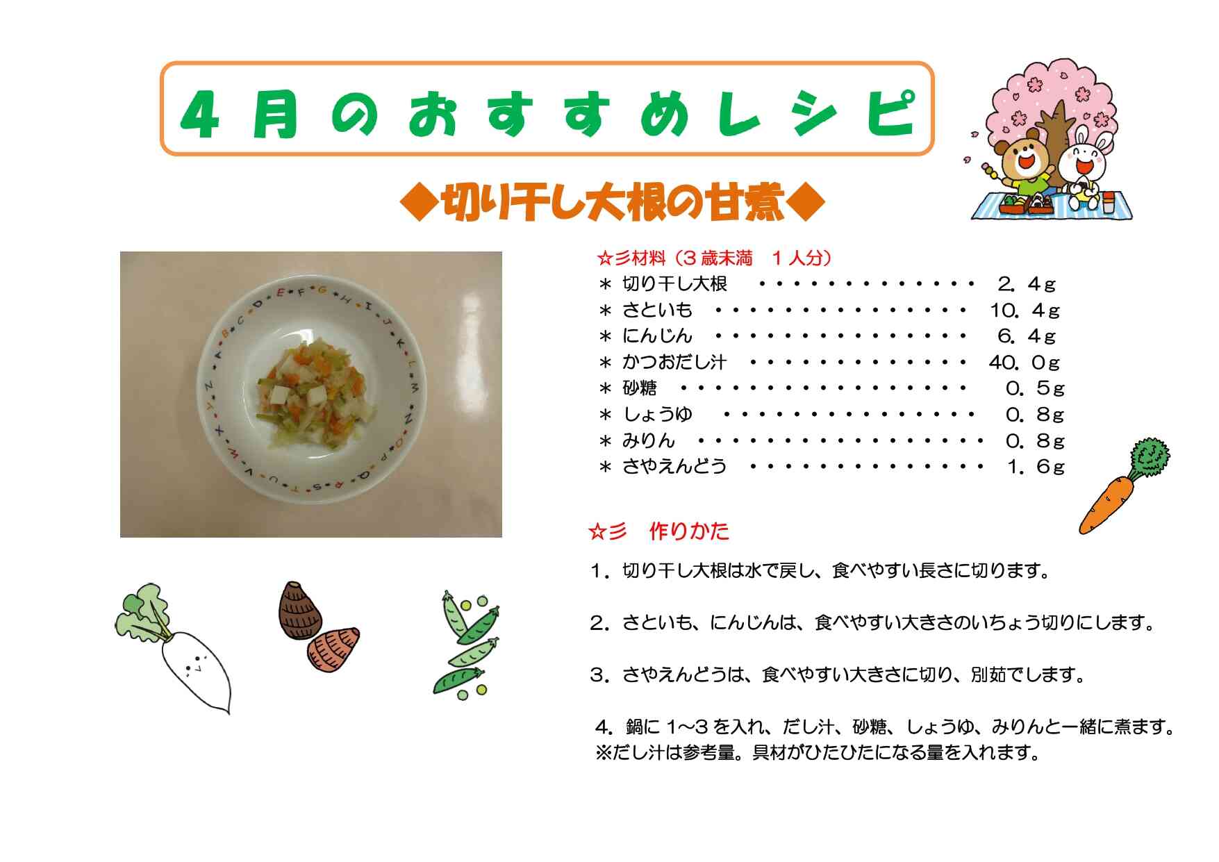 4月のおすすめレシピ
