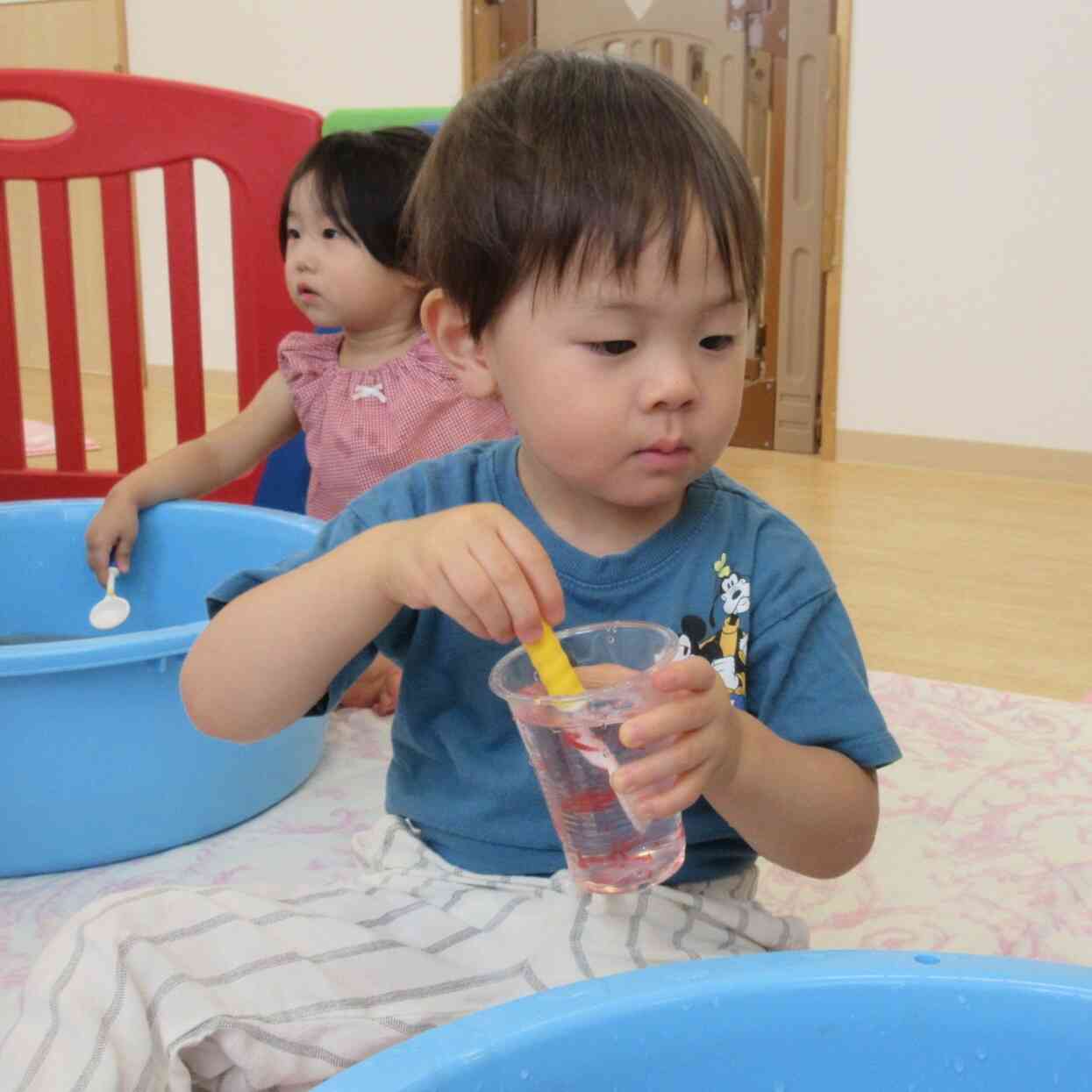 きれいなピンクの水になりました