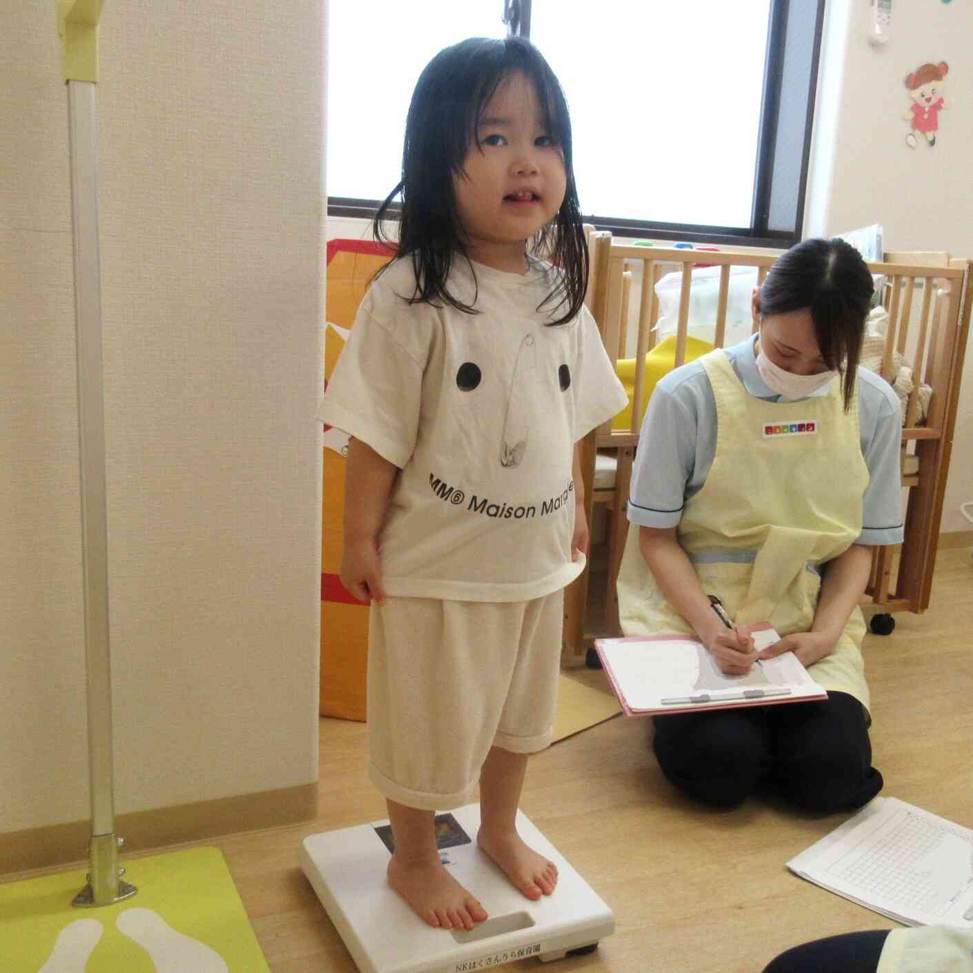 姿勢正しく測定中